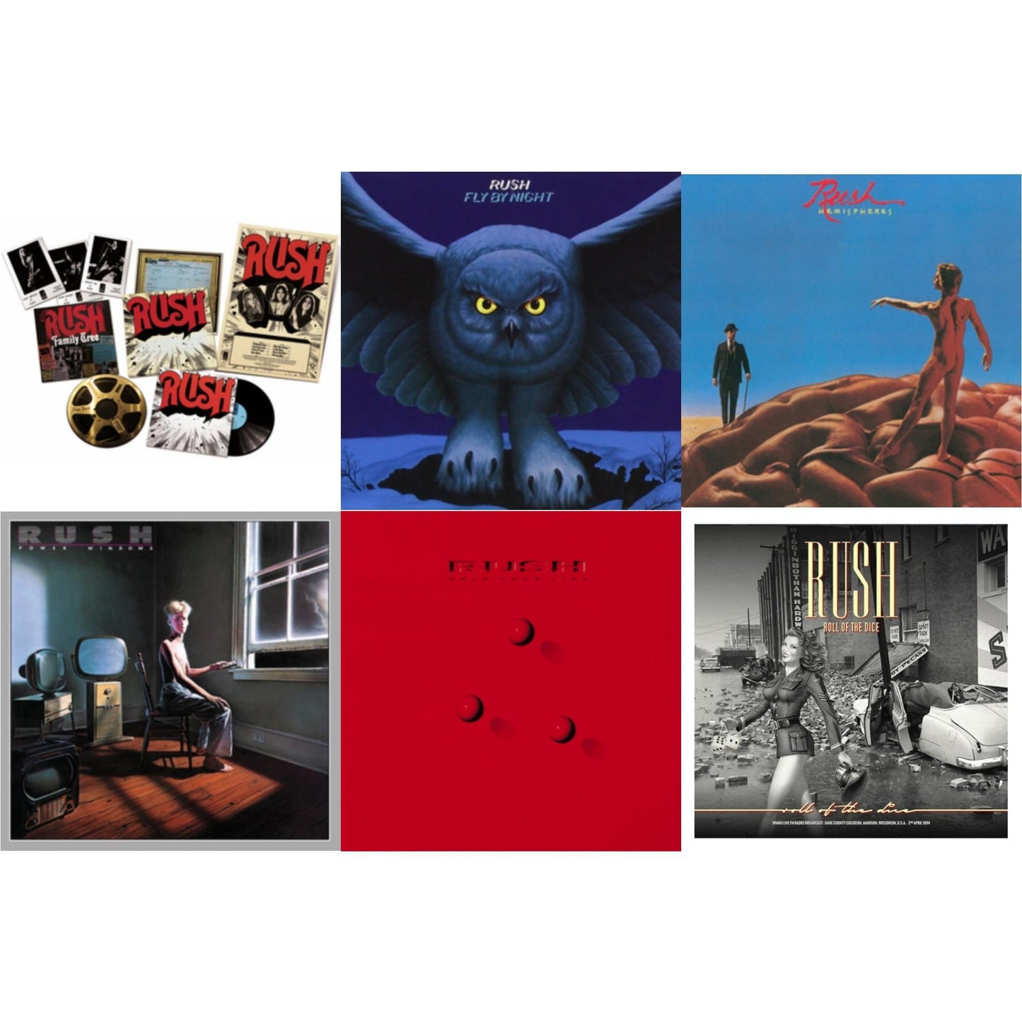 This is a 6 LP Vinyl SKU bundle.
1.This LP Vinyl is brand new.Format: LP VinylMusic Style: Hard RockThis item's title is: Rush (Rediscovered LP Box) (180G)Artist: RushLabel: UniversalBarcode: 602537727858Release Date: 4/29/2014
2.This LP Vinyl is brand new.