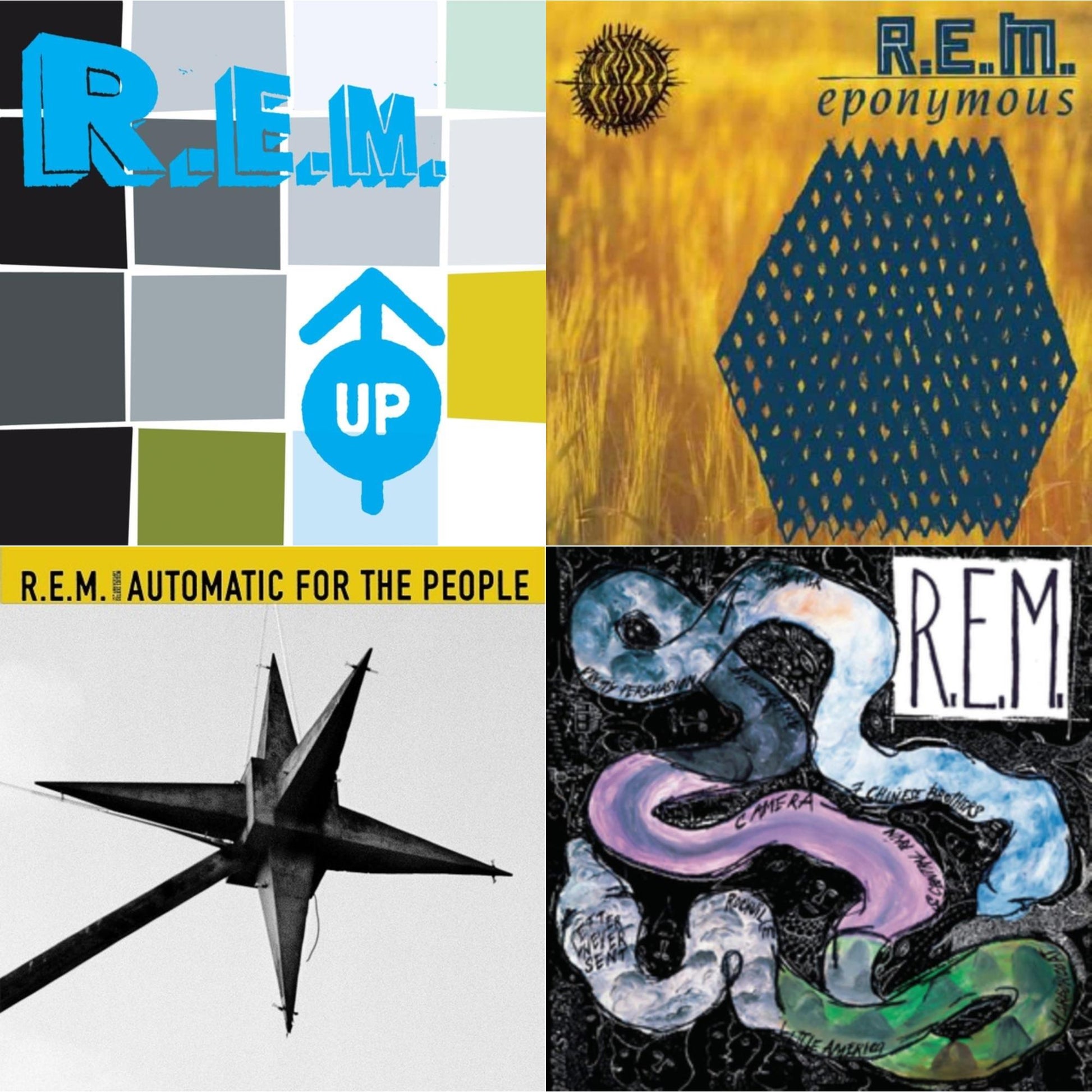 This is a 4 LP Vinyl SKU bundle.
1.This LP Vinyl is brand new.Format: LP VinylMusic Style: Alternative RockThis item's title is: ReckoningArtist: R.E.M.Label: UMeBarcode: 602527074696Release Date: 6/23/2009
2.This LP Vinyl is brand new.