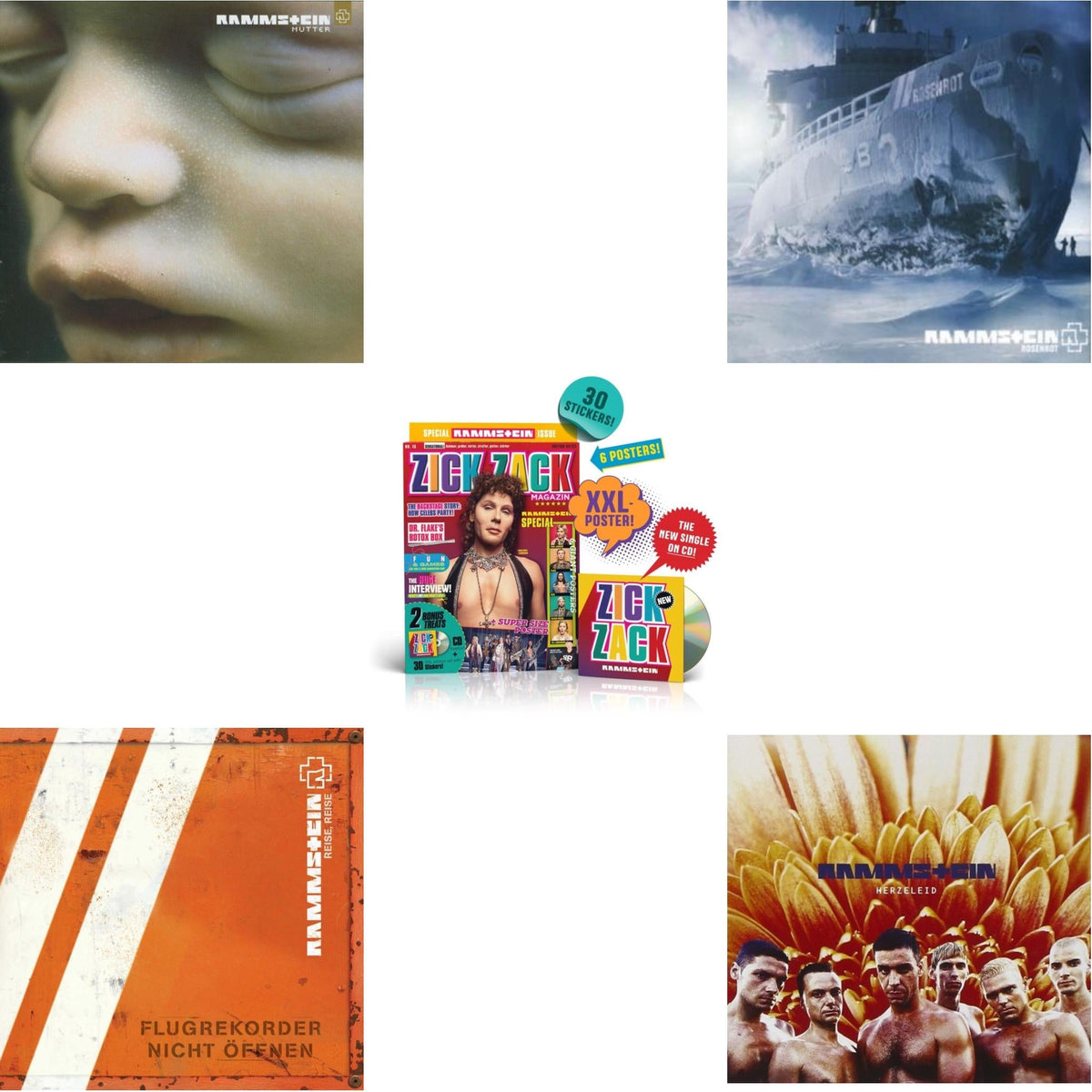 Mutter & Reise, Reise & Zick Zack (CD/Magazine) & Rosenrot & Herzeleid