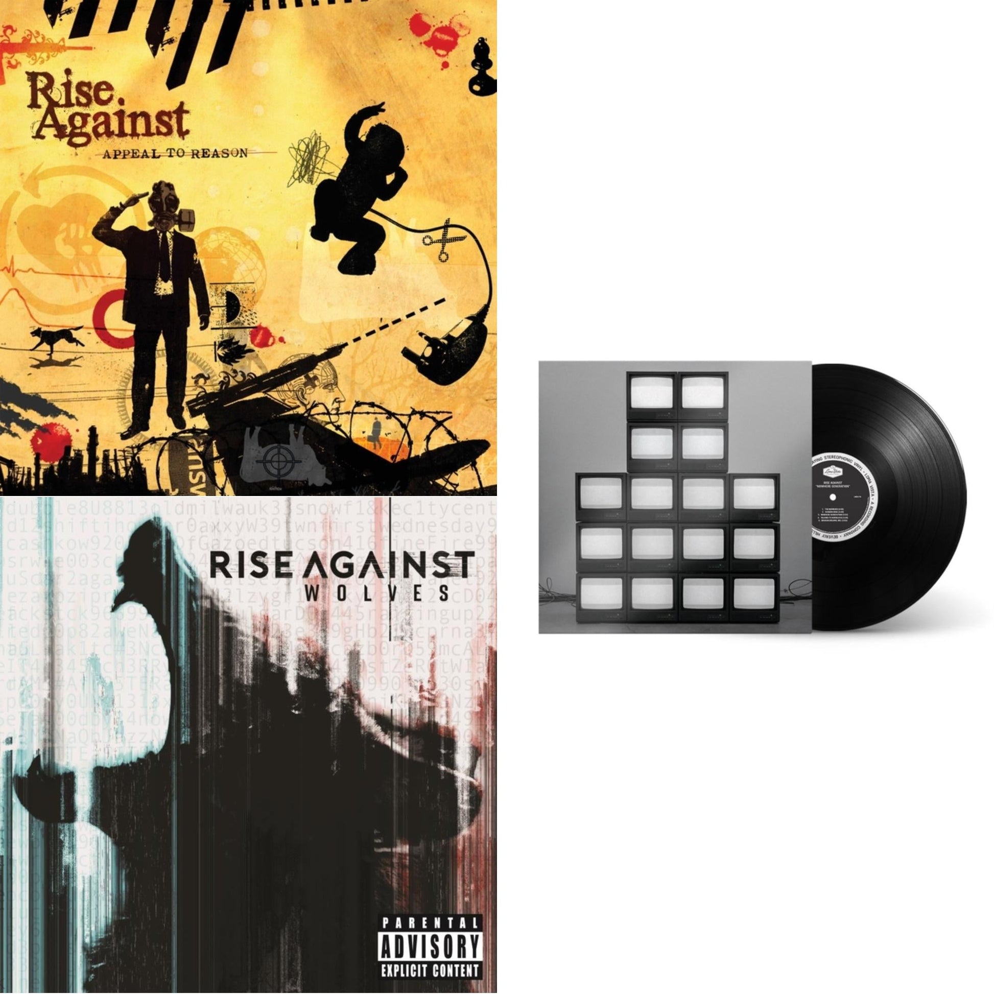 This is a 3 LP Vinyl SKU bundle.
1.This LP Vinyl is brand new.Format: LP VinylMusic Style: Alternative RockThis item's title is: Appeal To ReasonArtist: Rise AgainstBarcode: 602517850231Release Date: 10/14/2008
2.This LP Vinyl is brand new.