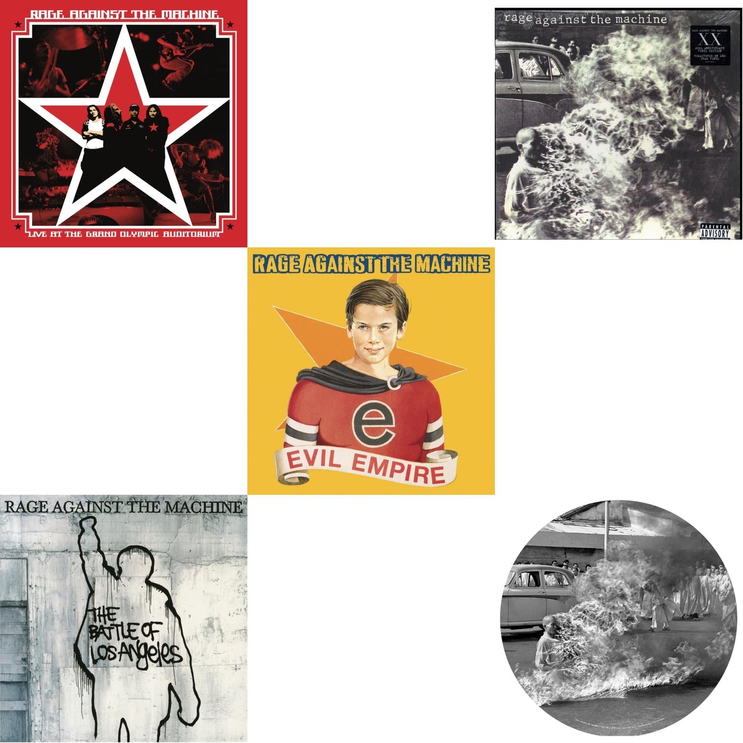 Rage Against The Machine - Live At The Grand Olympic Auditorium (2LP/180G Vinyl) & Battle Of Los Angeles (180G LP Vinyl) & Evil Empire (Pa) (180G) & Rage Against The Machine & Rage Against The Machine (X) (Picture Disc)