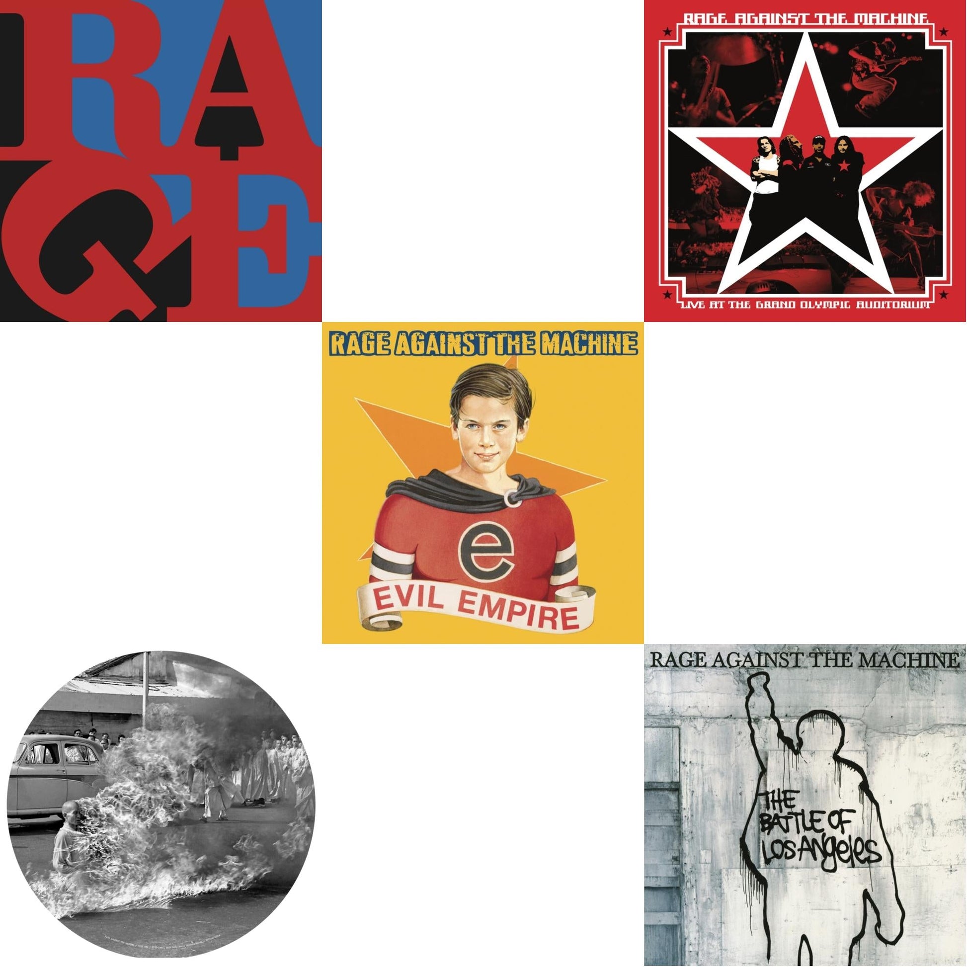 This is a 5 LP Vinyl SKU bundle.
1.This LP Vinyl is brand new.Format: LP VinylMusic Style: Alternative RockThis item's title is: Live At The Grand Olympic Auditorium (2LP/180G Vinyl)Artist: Rage Against The MachineLabel: LEGACY/ EPICBarcode: 190758440613Release Date: 9/28/2018
2.