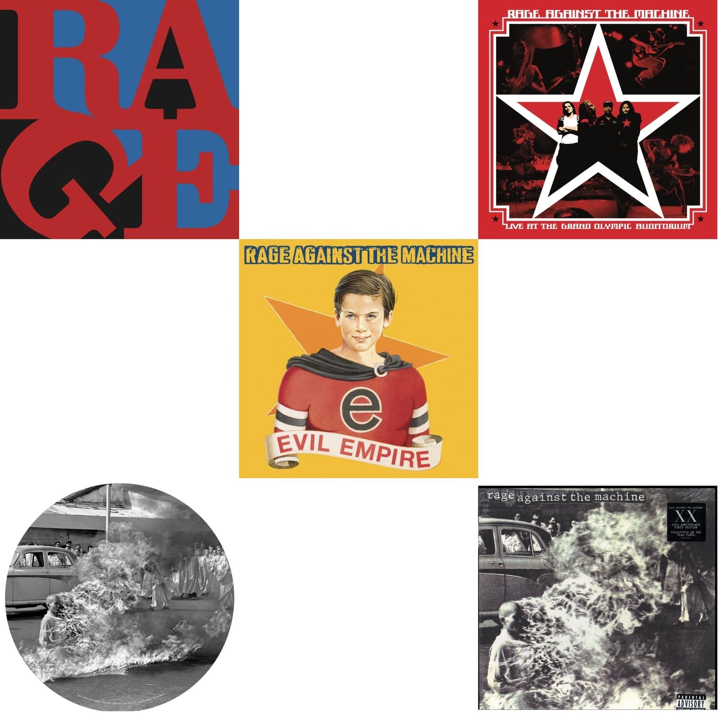 Live At The Grand Olympic Auditorium (2LP/180G Vinyl) & Renegades (180G LP Vinyl) & Evil Empire (Pa) (180G) & Rage Against The Machine & Rage Against The Machine (X) (Picture Disc)