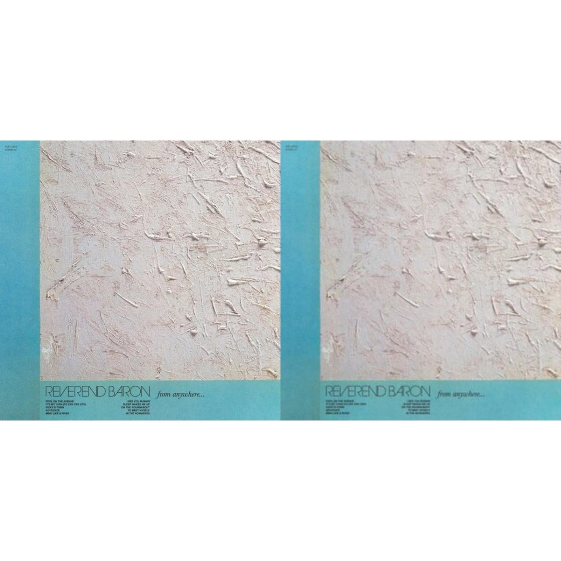 This is a 2 LP Vinyl SKU bundle.
1.This LP Vinyl is brand new.Format: LP VinylMusic Style: Indie RockThis item's title is: From Anywhere (Podwer Blue LP Vinyl) (I)Artist: Reverend BaronLabel: KARMA CHIEF RECORDS/COLEMINE RBarcode: 674862658817Release Date: 6/24/2022
2.