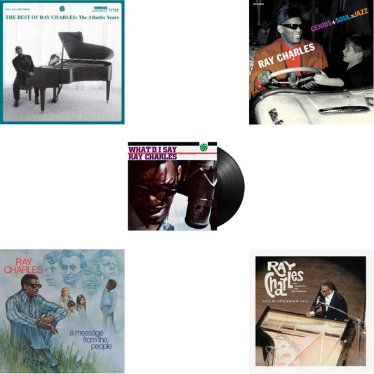 Best Of Ray Charles: The Atlantic Years (2LP/White Vinyl) & Live In Stockholm 1972 (140G) & Message From The People (140G) & Genius + Soul = Jazz (Orange LP Vinyl) & What'd I Say (180G)
