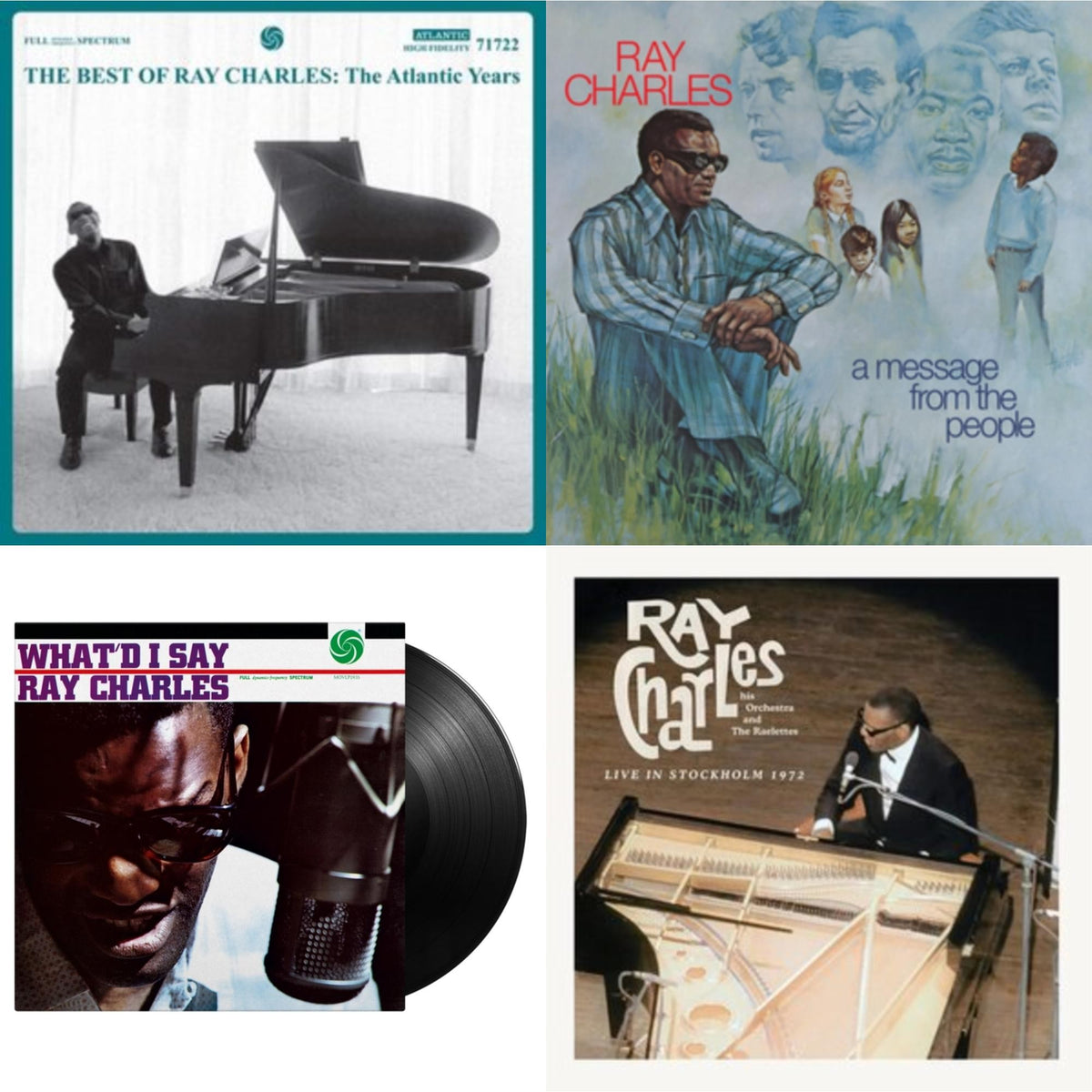 Best Of Ray Charles: The Atlantic Years (2LP/White Vinyl) & Live In Stockholm 1972 (140G) & Message From The People (140G) & What'd I Say (180G)