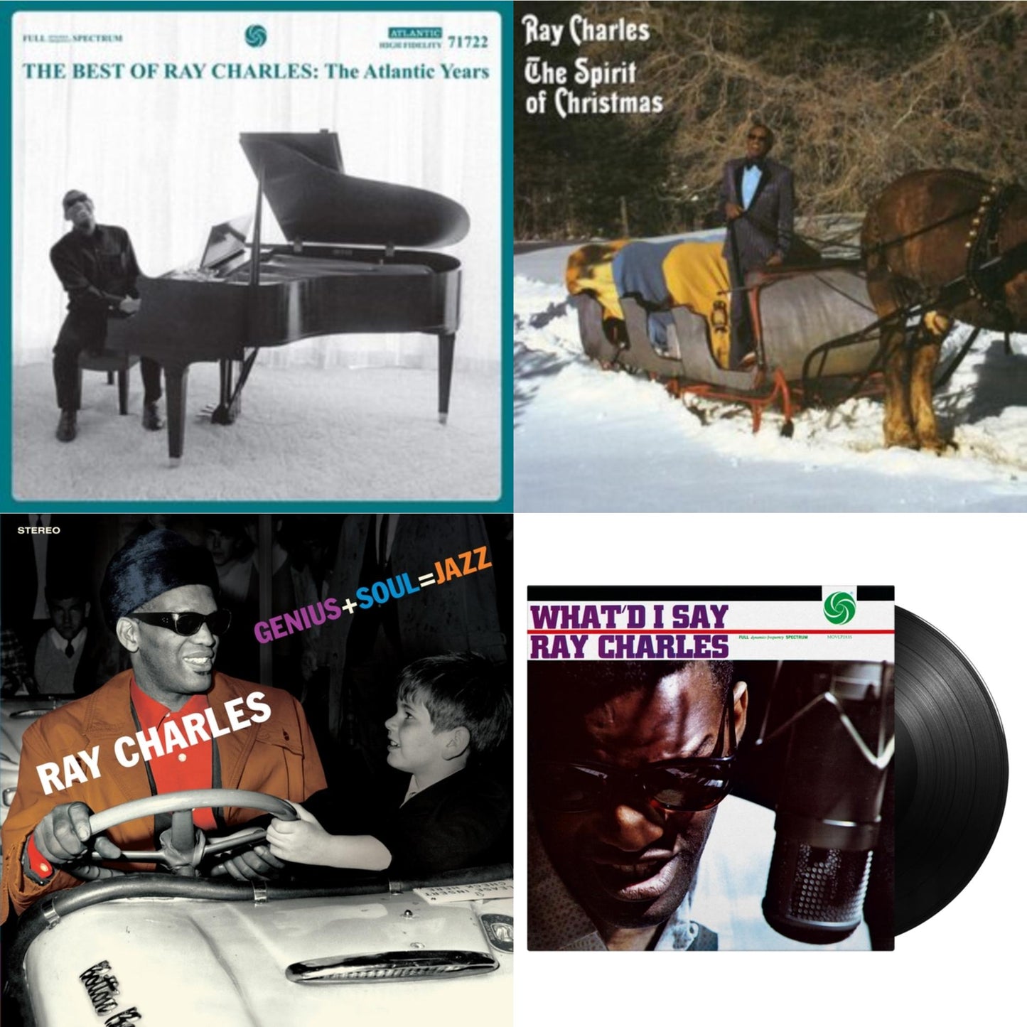 Best Of Ray Charles: The Atlantic Years (2LP/White Vinyl) & Spirit Of Christmas & Genius + Soul = Jazz (Orange LP Vinyl) & What'd I Say (180G)