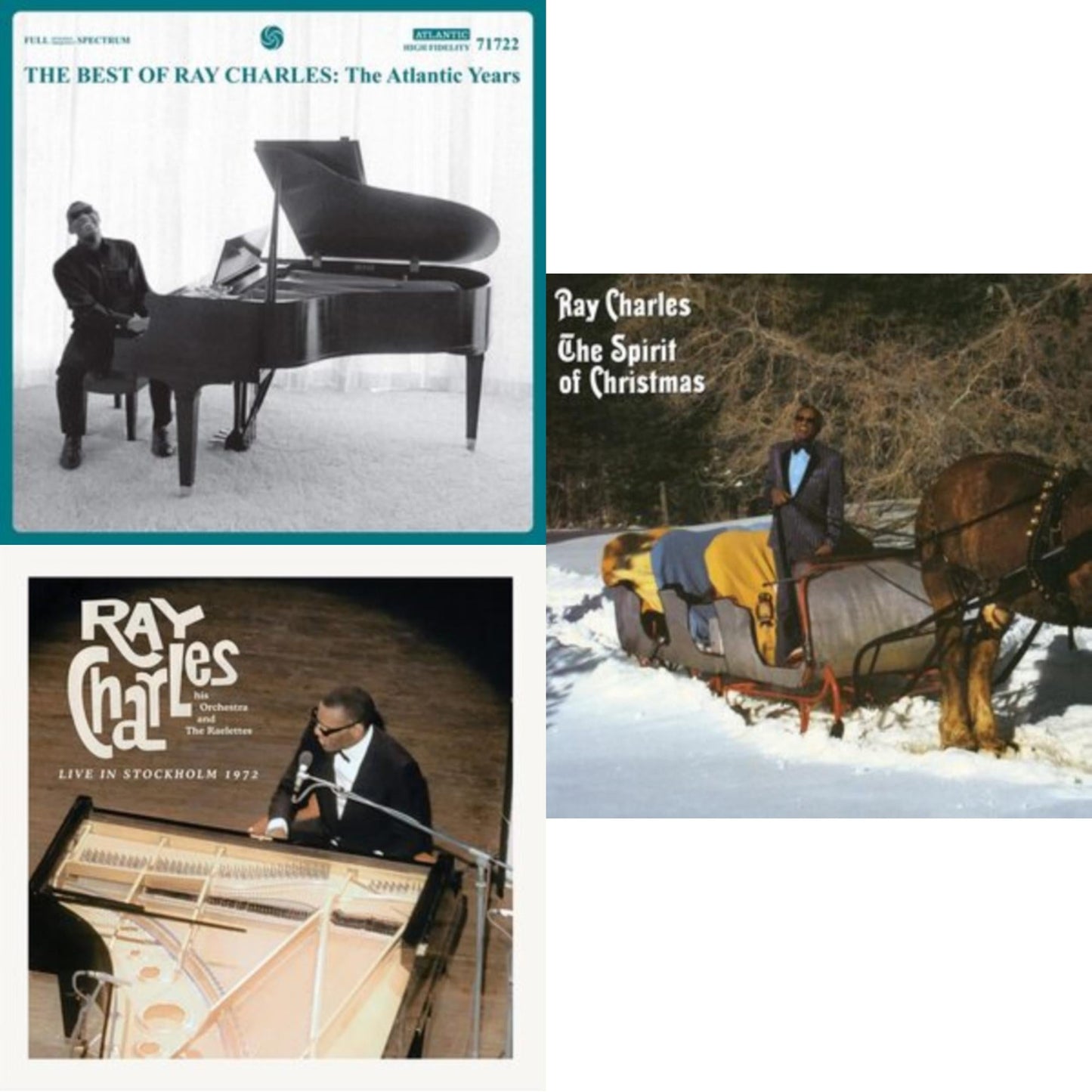 Best Of Ray Charles: The Atlantic Years (2LP/White Vinyl) & Live In Stockholm 1972 (140G) & Spirit Of Christmas