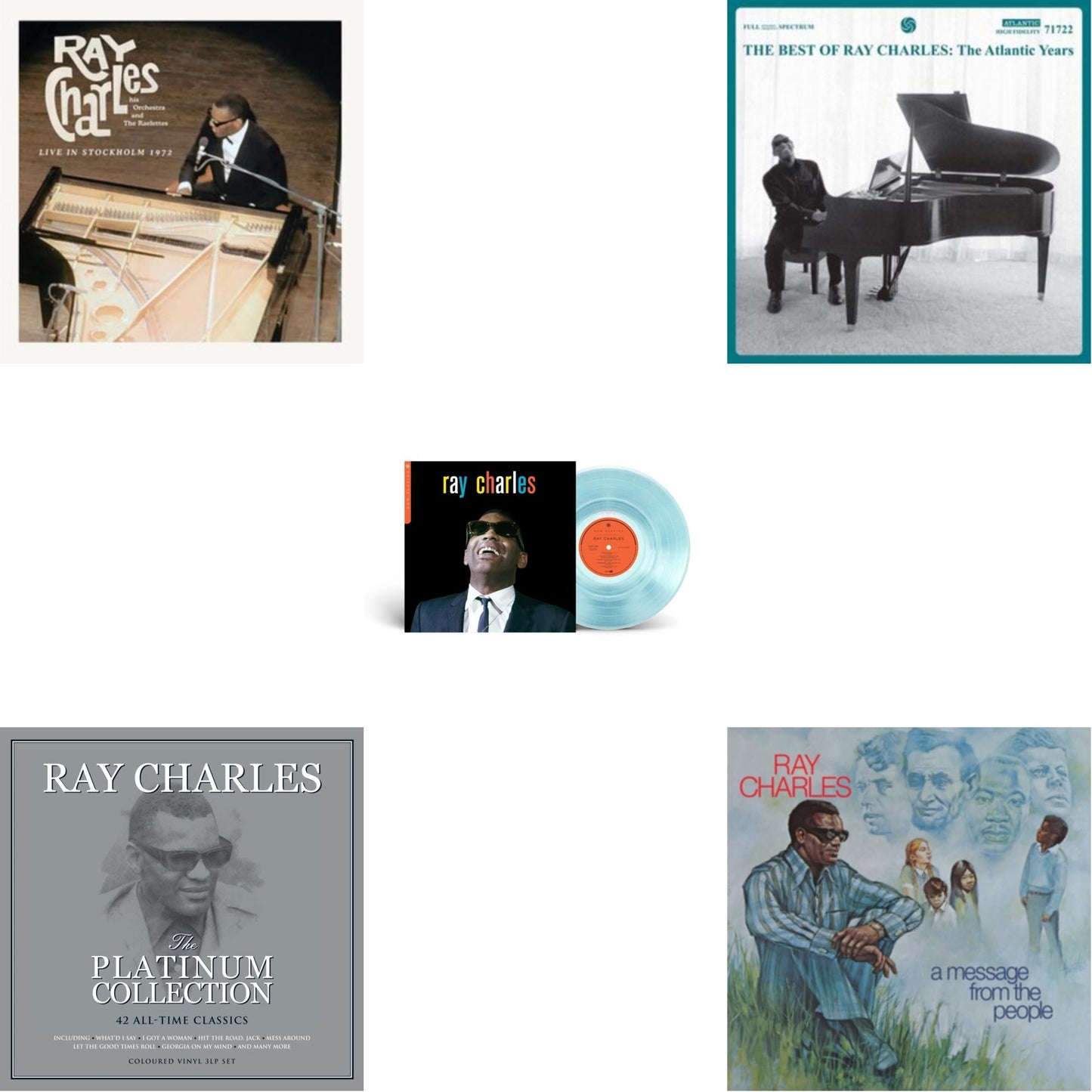 This is a 5 LP Vinyl SKU bundle.
1.This LP Vinyl is brand new.Format: LP VinylThis item's title is: Now Playing (Blue LP Vinyl) (Syeor)Artist: Ray CharlesBarcode: 081227817787Release Date: 1/26/2024
2.This LP Vinyl is brand new.