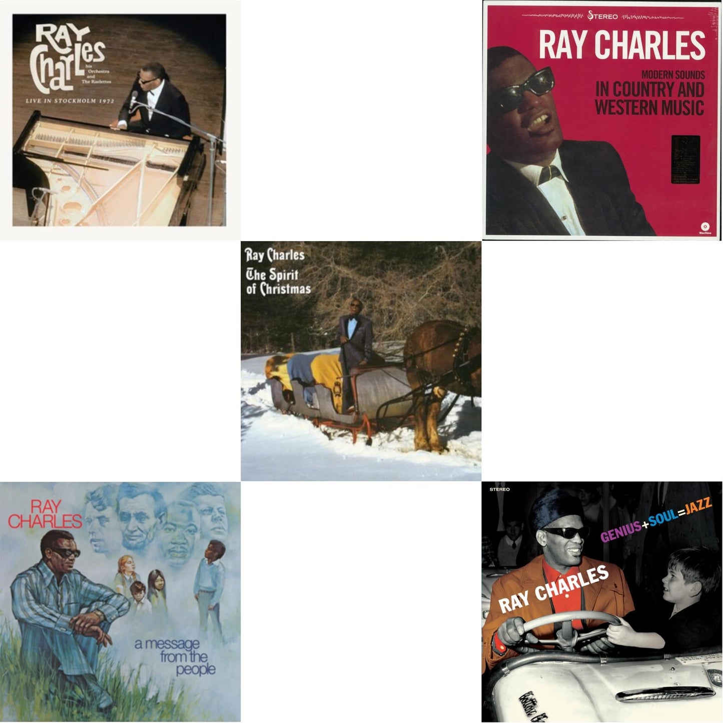 Live In Stockholm 1972 (140G) & Message From The People (140G) & Spirit Of Christmas & Modern Sounds In Country & Western Music Vol.1 & Genius + Soul = Jazz (Orange LP Vinyl)