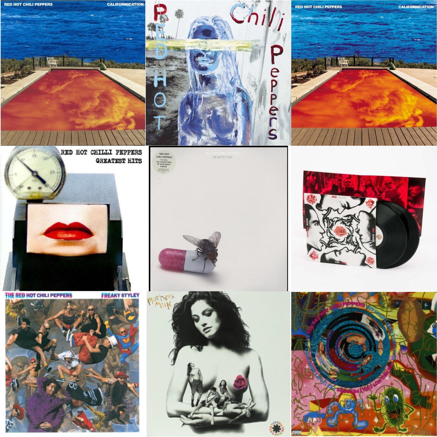 Californication (2LP/180G) & By The Way & Californication (2LP/Red & Blue Vinyl) & Greatest Hits (X) & I'm With You & Blood Sugar Sex Magik & Freaky Styley & Mother's Milk & Uplift Mofo Party Plan