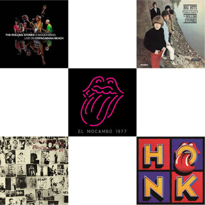 Big Hits (High Tide Green Grass LP Vinyl) & Bigger Bang Live On Copacabana Beach (Multi Color Vinyl/3LP) & Live At The El Mocambo (4LP) & Exile On Main Street (2LP) & Honk (Translucent Red Vinyl/2LP)