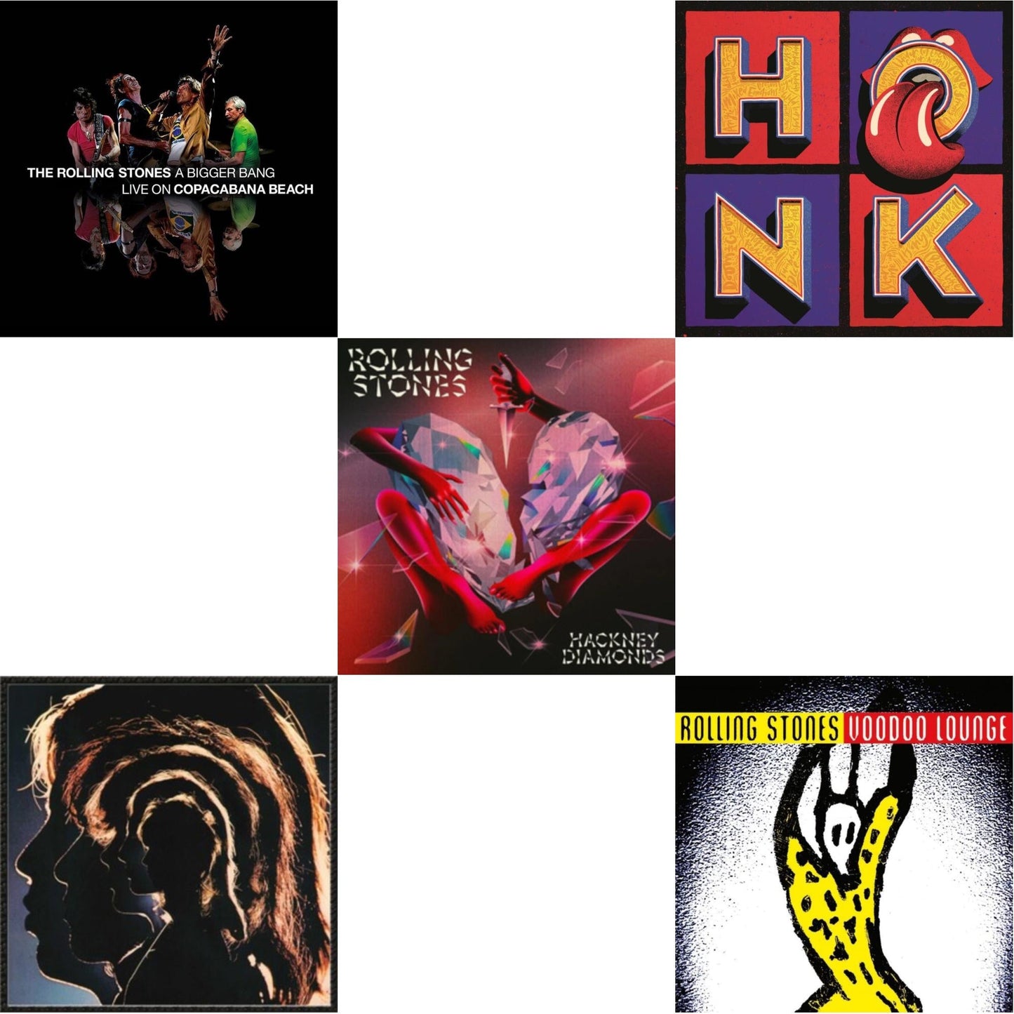 Hot Rocks 1964-1971 (2LP) & Bigger Bang Live On Copacabana Beach (Multi Color Vinyl/3LP) & Hackney Diamonds & Voodoo Lounge (30Th Anniversary) (Red/Yellow Vinyl/2LP) & Honk (Translucent Red Vinyl/2LP)