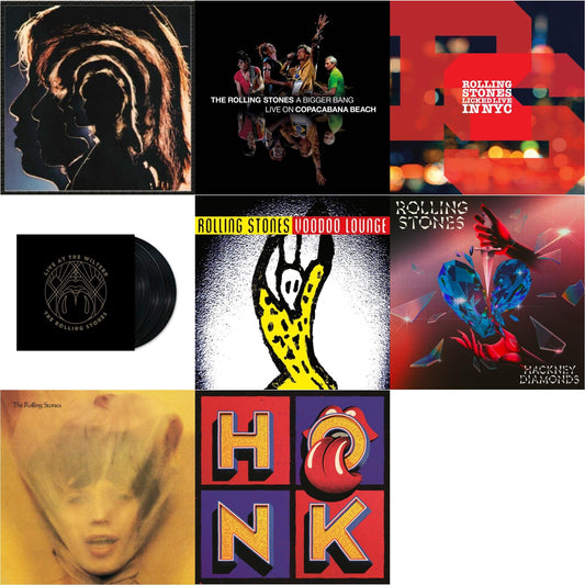 Rolling Stones - Hot Rocks 1964-1971 (2LP) & Bigger Bang Live On Copacabana Beach (Multi Color Vinyl/3LP) & Licked Live In Nyc (White Vinyl/3LP) & Live At The Wiltern (3LP) & Voodoo Lounge (30Th Anniversary) (Red/Yellow Vinyl/2LP) & Hackney Diamonds