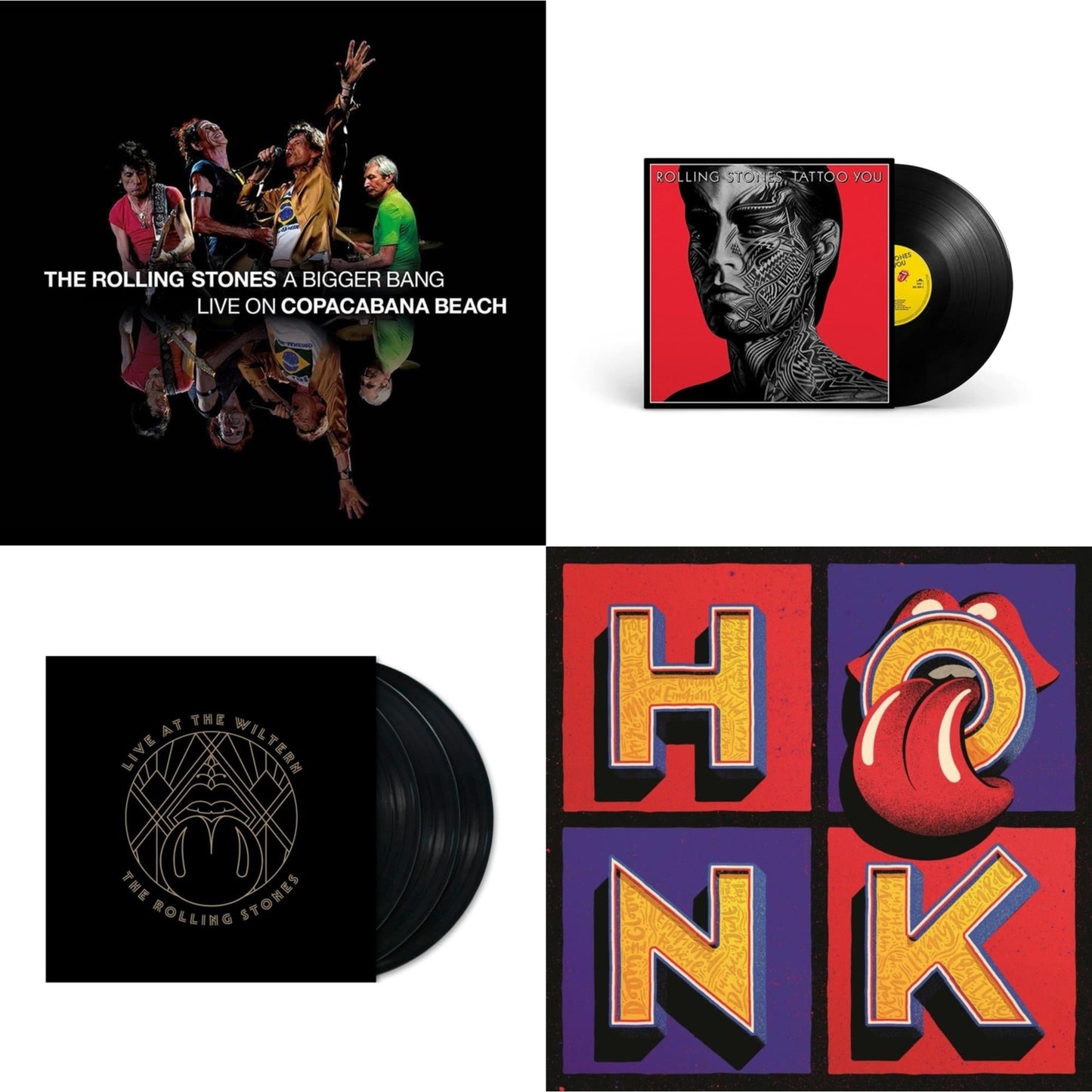 Bigger Bang Live On Copacabana Beach (Multi Color Vinyl/3LP) & Tattoo You (2021 Remaster) & Live At The Wiltern (3LP) & Honk (Translucent Red Vinyl/2LP)