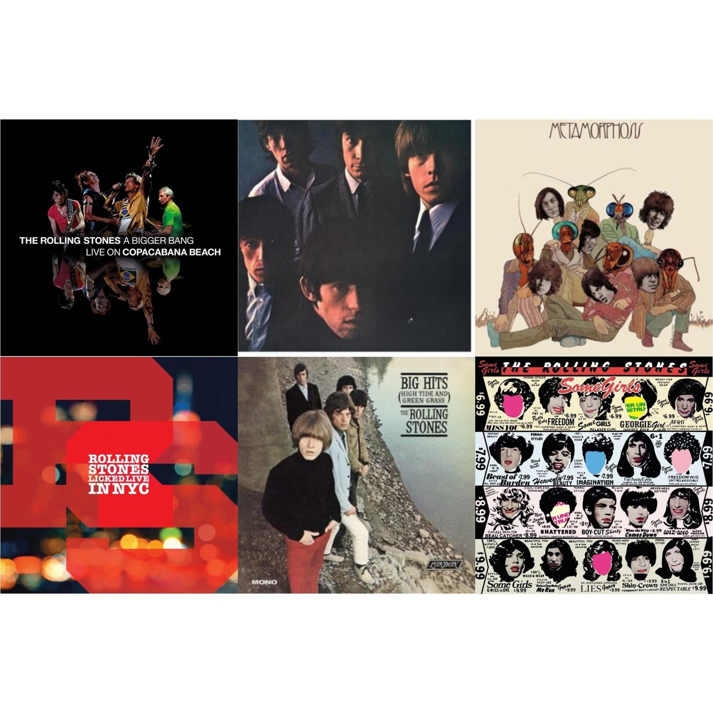 Rolling Stones No.2 (180G) & Big Hits (High Tide Green Grass LP Vinyl) & Metamorphosis & Bigger Bang Live On Copacabana Beach (Multi Color Vinyl/3LP) & Licked Live In Nyc (White Vinyl/3LP) & Some Girls