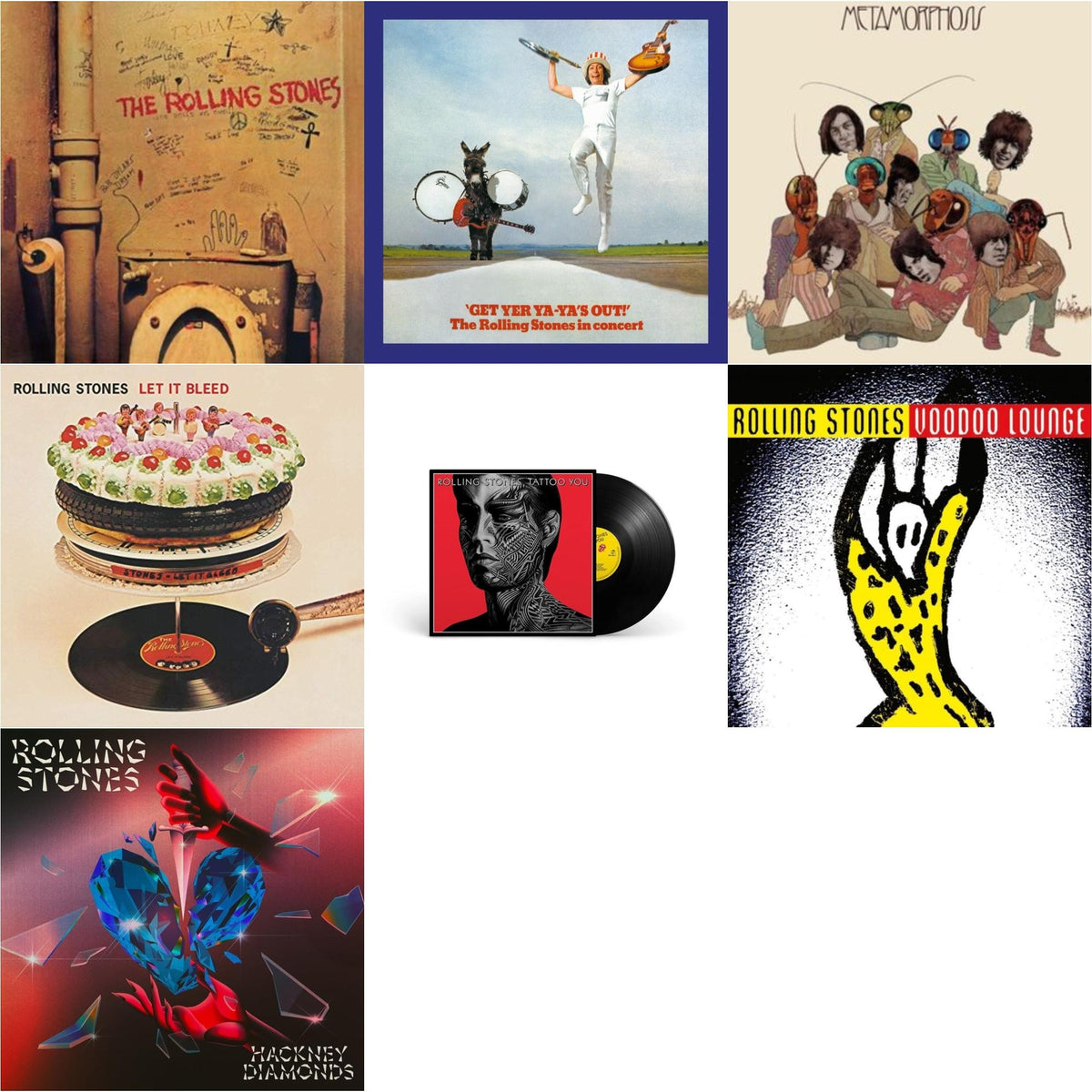 Beggars Banquet & Get Yer Ya-Ya’S Out! (180G) & Metamorphosis & Let It Bleed (50Th Anniversary Edition) & Tattoo You (2021 Remaster) & Voodoo Lounge (30Th Anniversary) (Red/Yellow Vinyl/2LP)