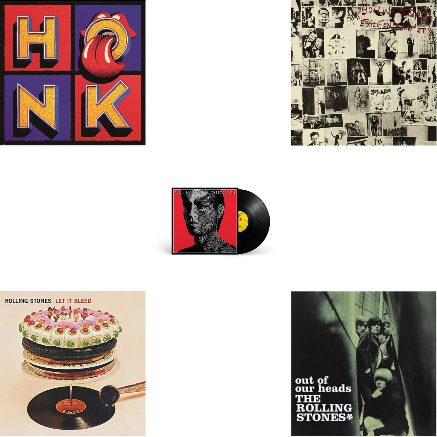 Out Of Our Heads (Uk) & Let It Bleed (50Th Anniversary Edition) & Tattoo You (2021 Remaster) & Exile On Main Street (2LP) & Honk (Translucent Red Vinyl/2LP)