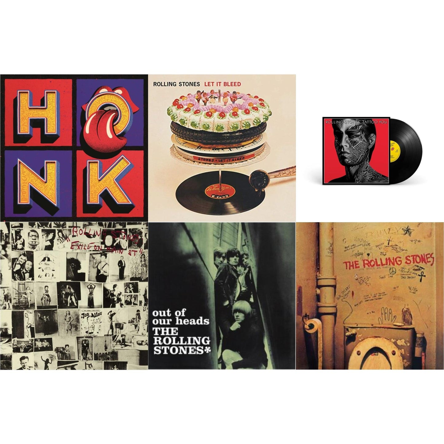 Beggars Banquet & Out Of Our Heads (Uk) & Let It Bleed (50Th Anniversary Edition) & Tattoo You (2021 Remaster) & Exile On Main Street (2LP) & Honk (Translucent Red Vinyl/2LP)