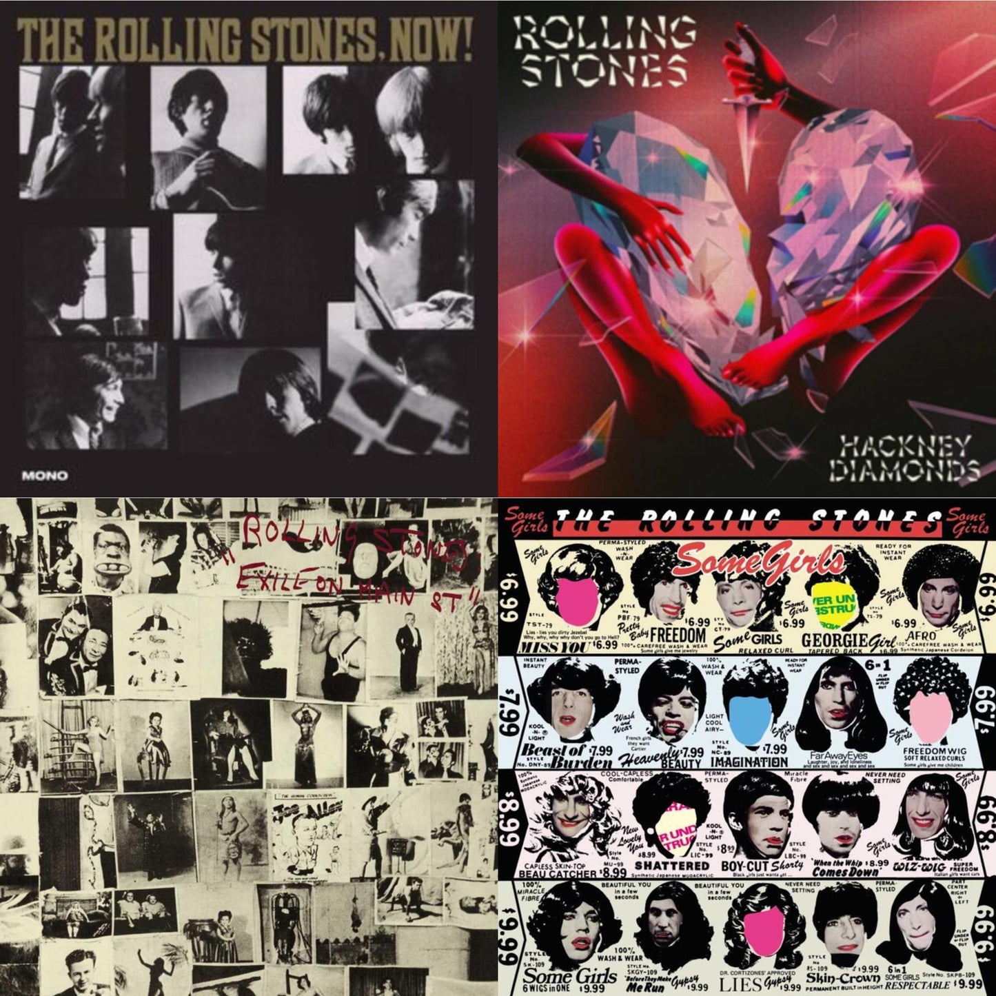 Rolling Stones, Now! & Hackney Diamonds & Exile On Main Street (2LP) & Some Girls