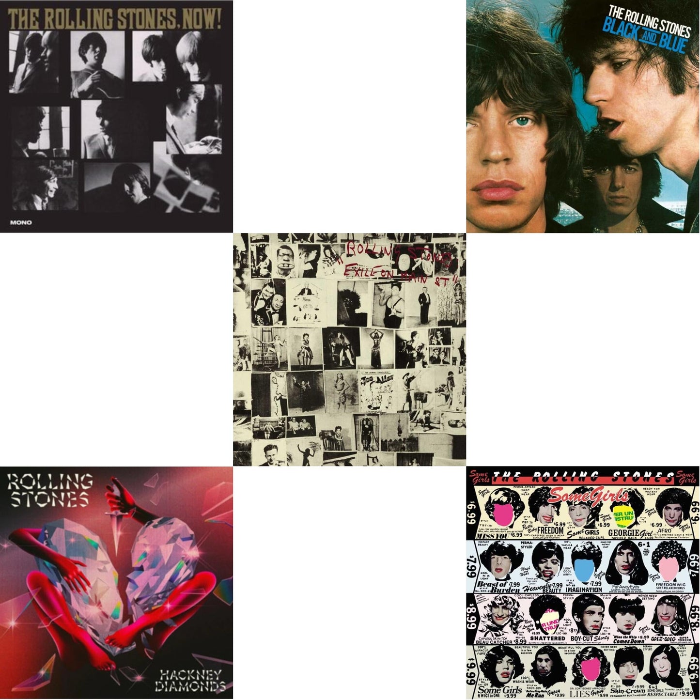 Rolling Stones, Now! & Hackney Diamonds & Exile On Main Street (2LP) & Black & Blue & Some Girls