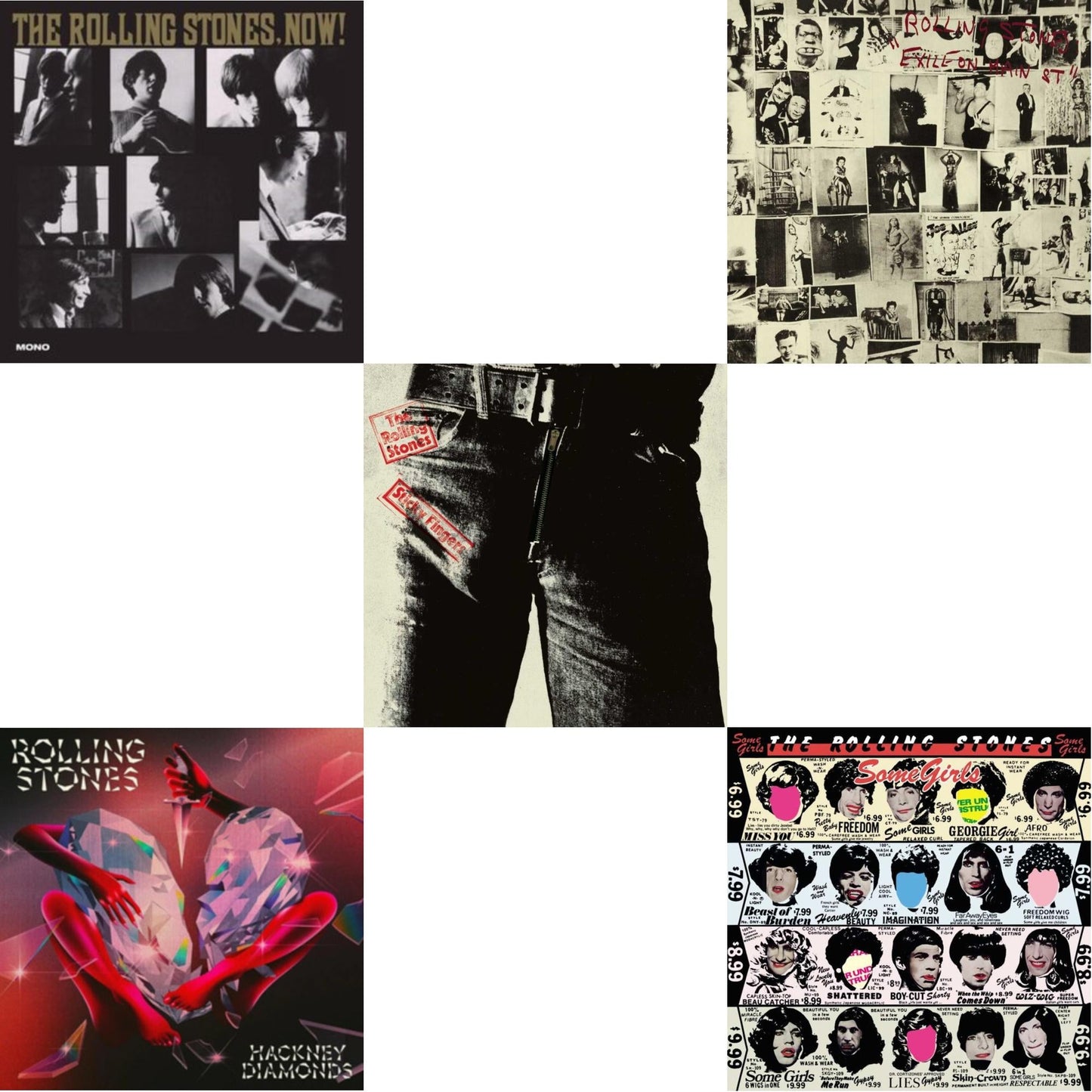 Rolling Stones, Now! & Hackney Diamonds & Sticky Fingers & Exile On Main Street (2LP) & Some Girls