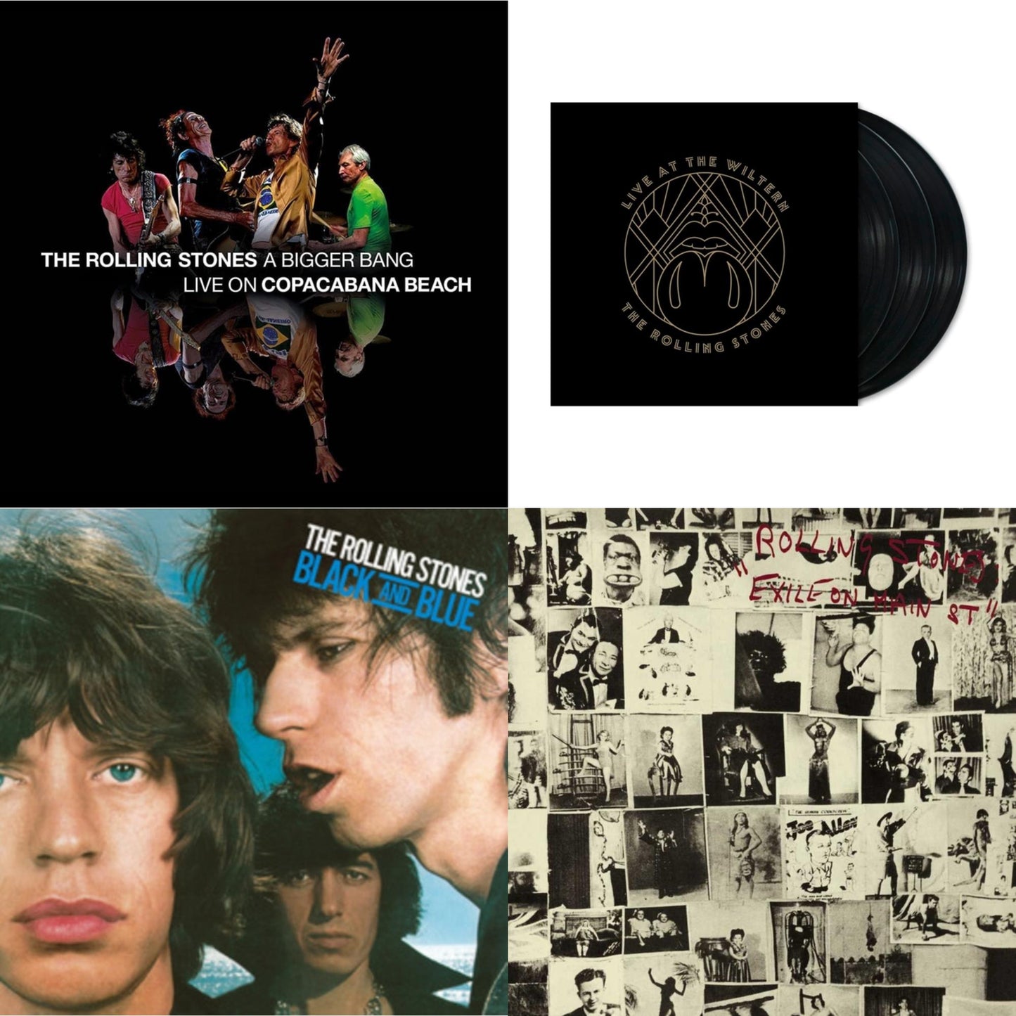 Bigger Bang Live On Copacabana Beach (Multi Color Vinyl/3LP) & Live At The Wiltern (3LP) & Black & Blue (180G) & Exile On Main Street (2LP)