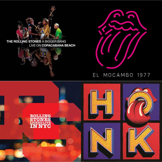 Bigger Bang Live On Copacabana Beach (Multi Color Vinyl/3LP) & Live At The El Mocambo (4LP) & Licked Live In Nyc (White Vinyl/3LP) & Honk (Translucent Red Vinyl/2LP)