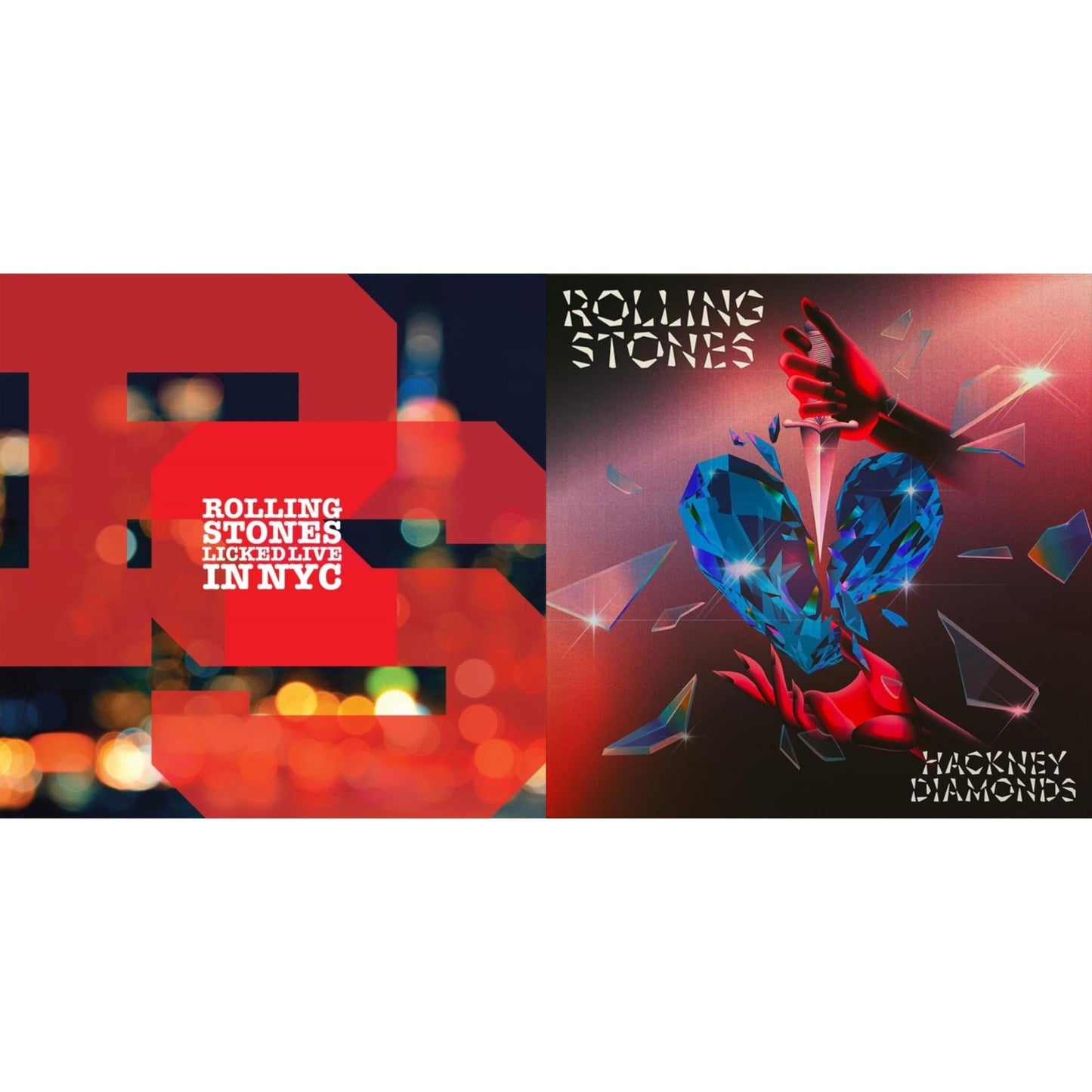 Licked Live In Nyc (White Vinyl/3LP) & Hackney Diamonds (1 Year Anniversary/Clear/Blue Splatter Vinyl/2LP)