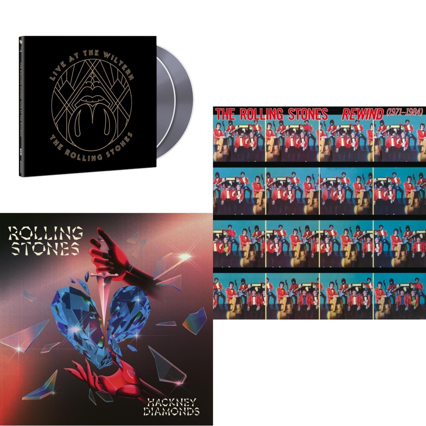 Rewind (1971-1984) (Super High Material CD) & Live At The Wiltern (2CD) & Hackney Diamonds (Live Edition) (2CD)