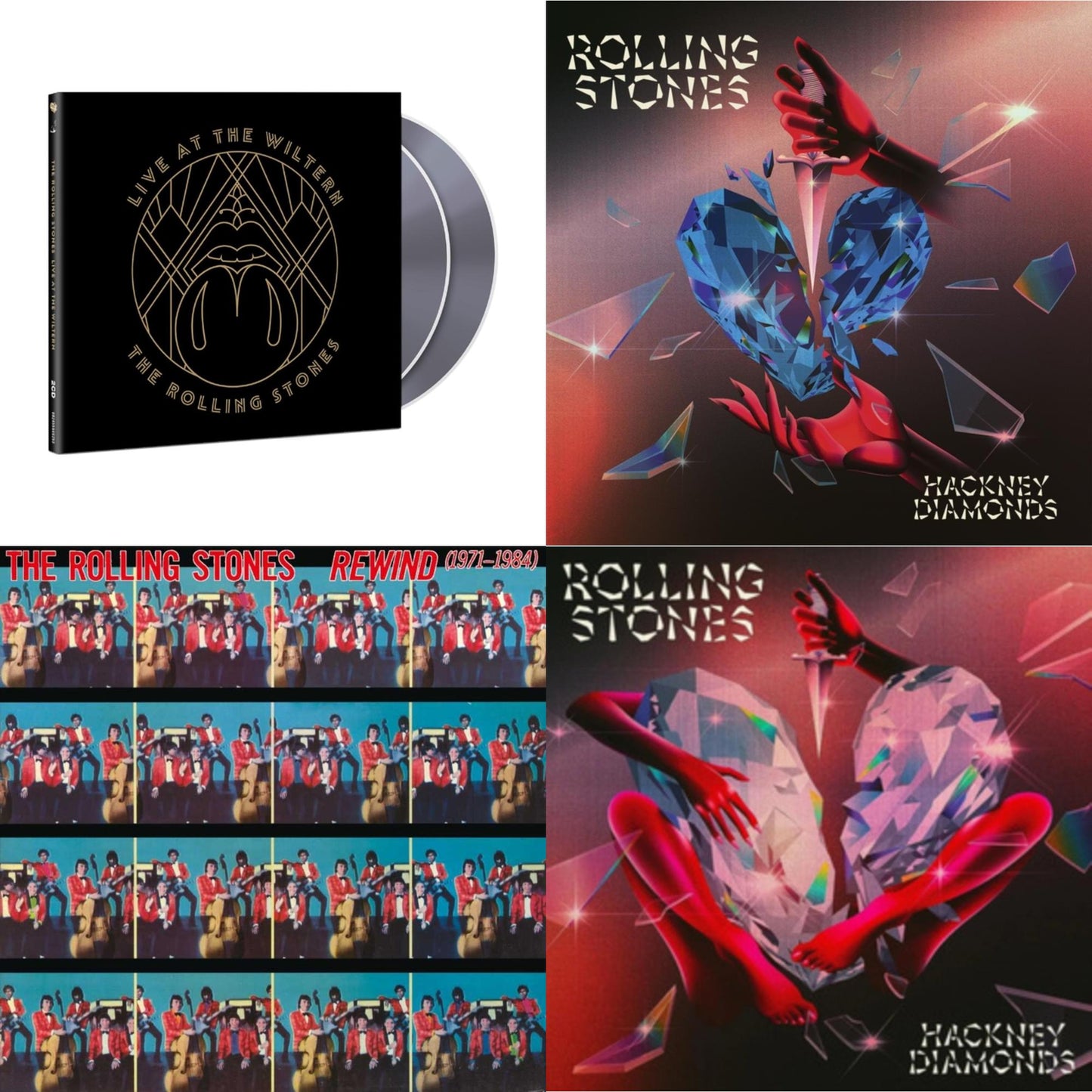 Rewind (1971-1984) (Super High Material CD) & Live At The Wiltern (2CD) & Hackney Diamonds & Hackney Diamonds (Live Edition) (2CD)