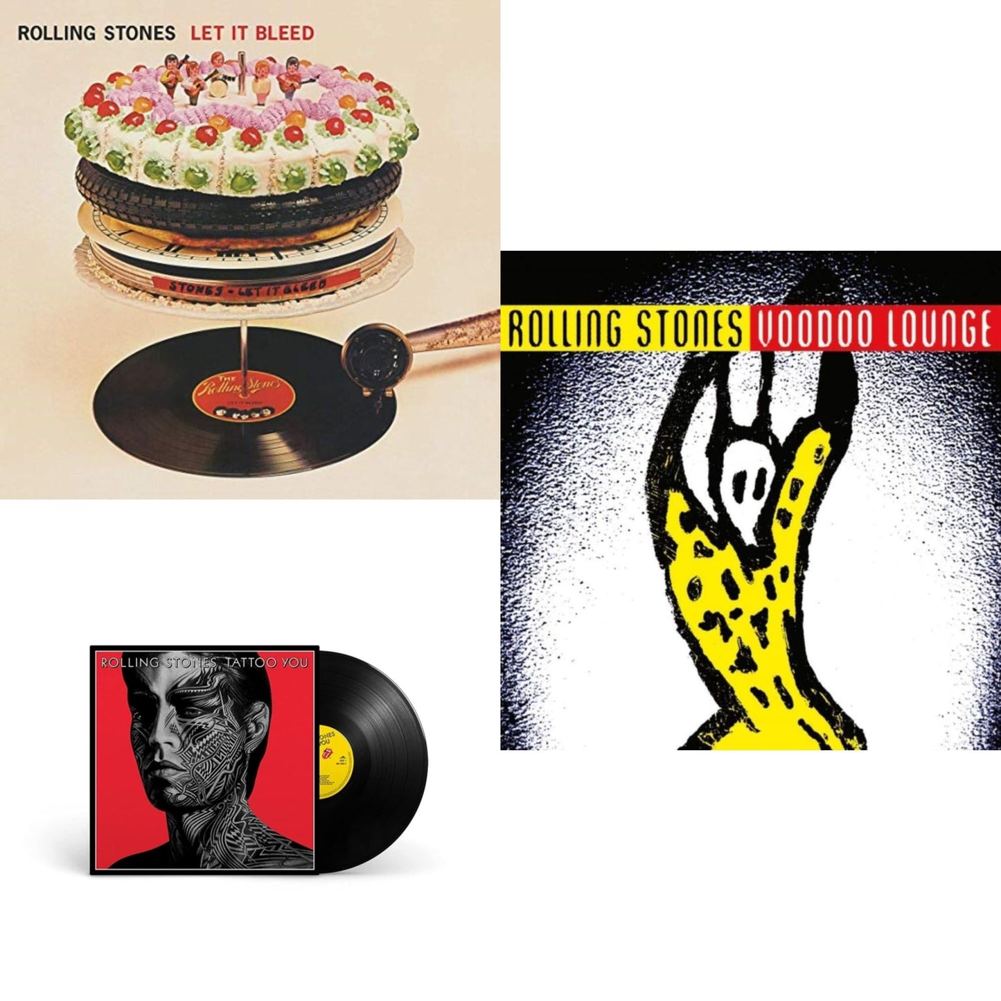 Let It Bleed (50Th Anniversary Edition) & Tattoo You (2021 Remaster) & Voodoo Lounge (30Th Anniversary) (Red/Yellow Vinyl/2LP)