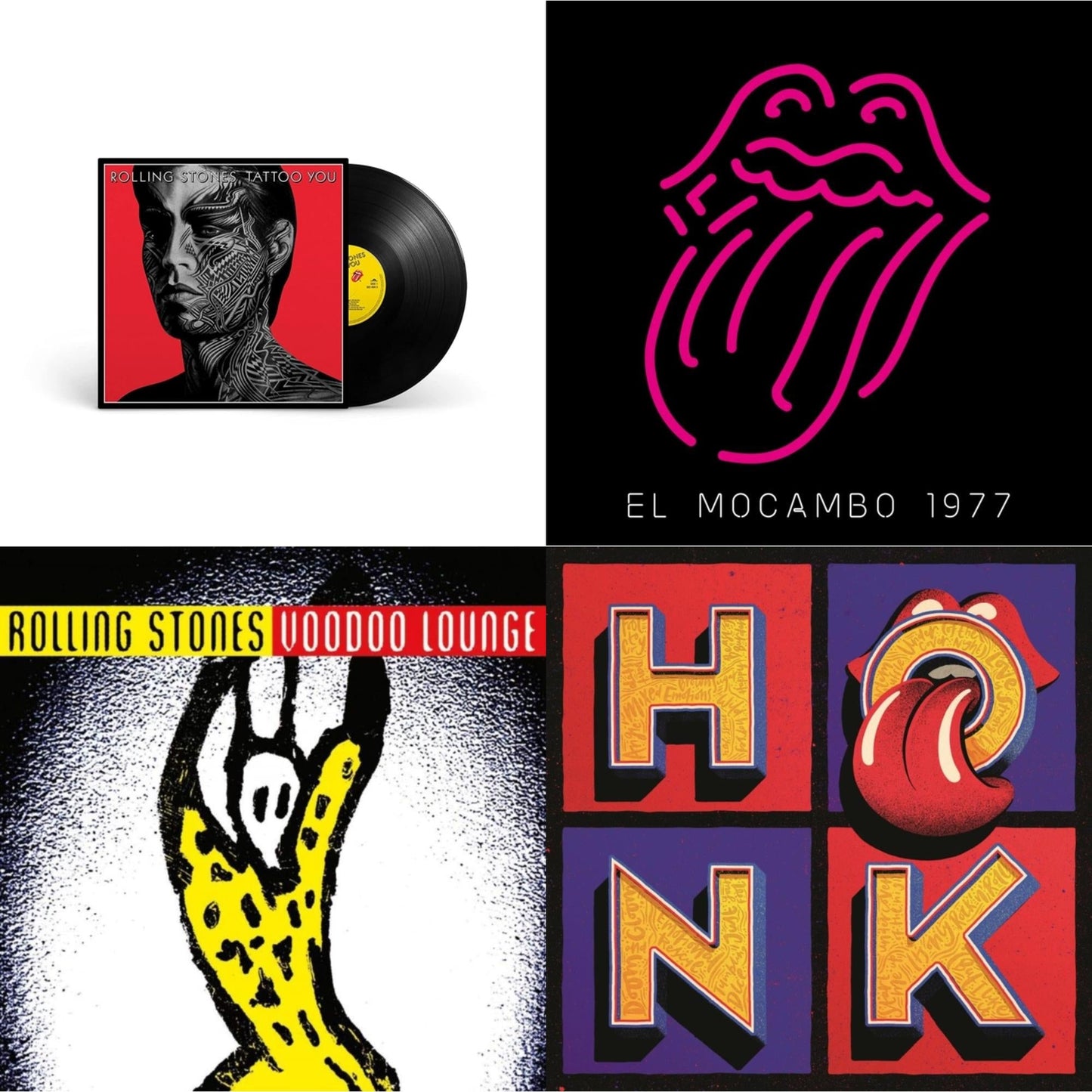 Tattoo You (2021 Remaster) & Live At The El Mocambo (4LP) & Voodoo Lounge (30Th Anniversary) (Red/Yellow Vinyl/2LP) & Honk (Translucent Red Vinyl/2LP)