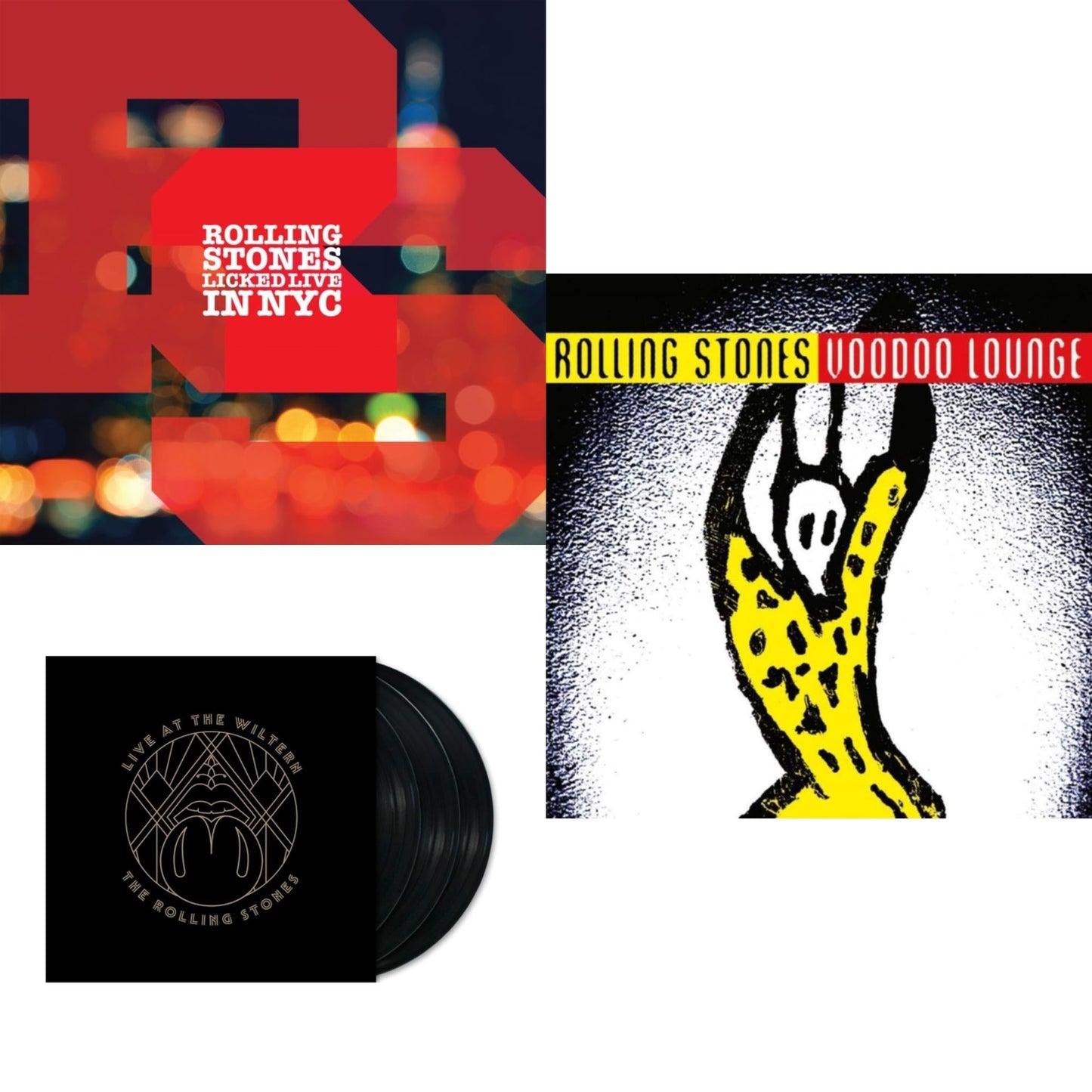Licked Live In Nyc (White Vinyl/3LP) & Live At The Wiltern (3LP) & Voodoo Lounge (30Th Anniversary) (Red/Yellow Vinyl/2LP)