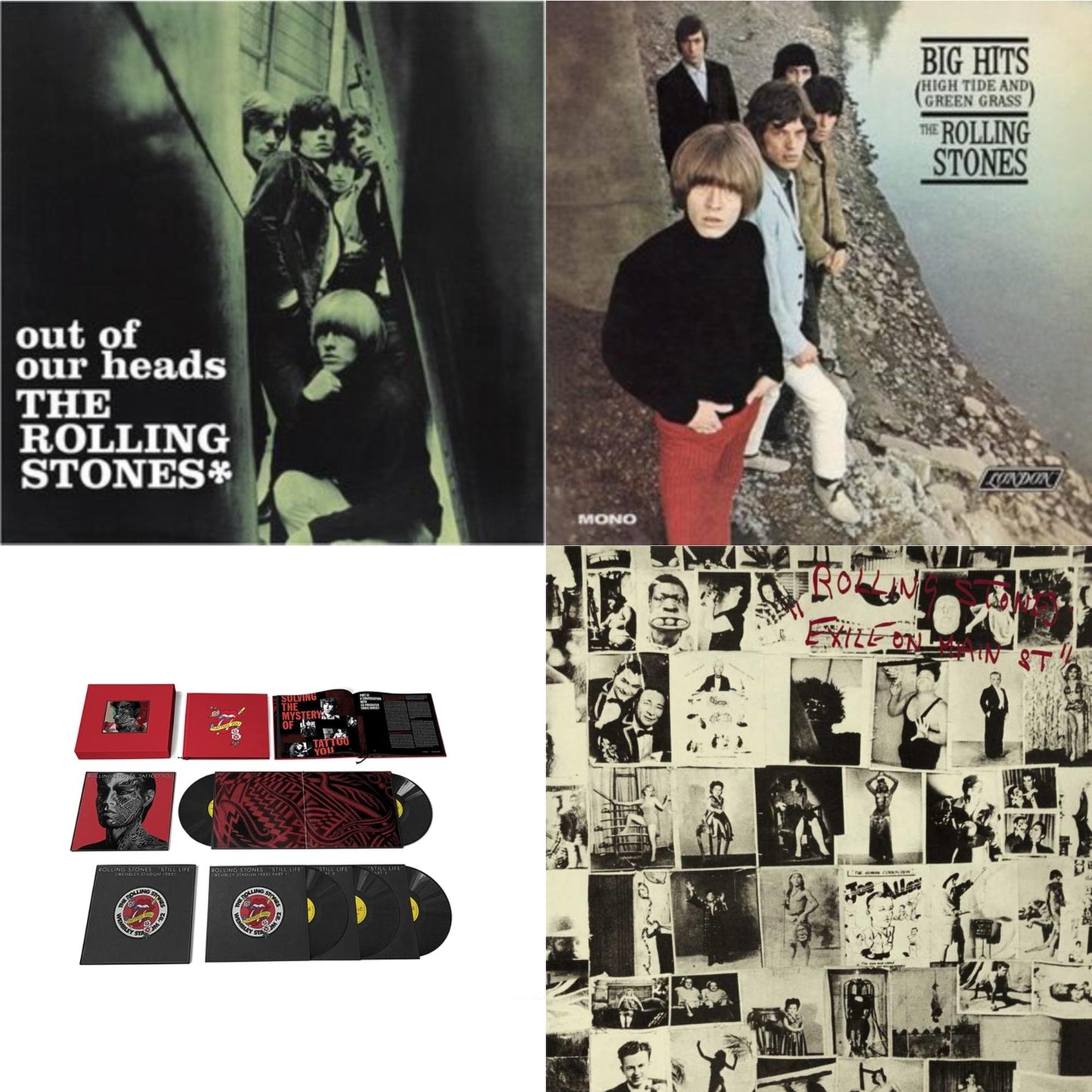 Out Of Our Heads (Uk) & Big Hits (High Tide Green Grass LP Vinyl) & Tattoo You (2021 Remaster/5LP Box Set) & Exile On Main Street (2LP)