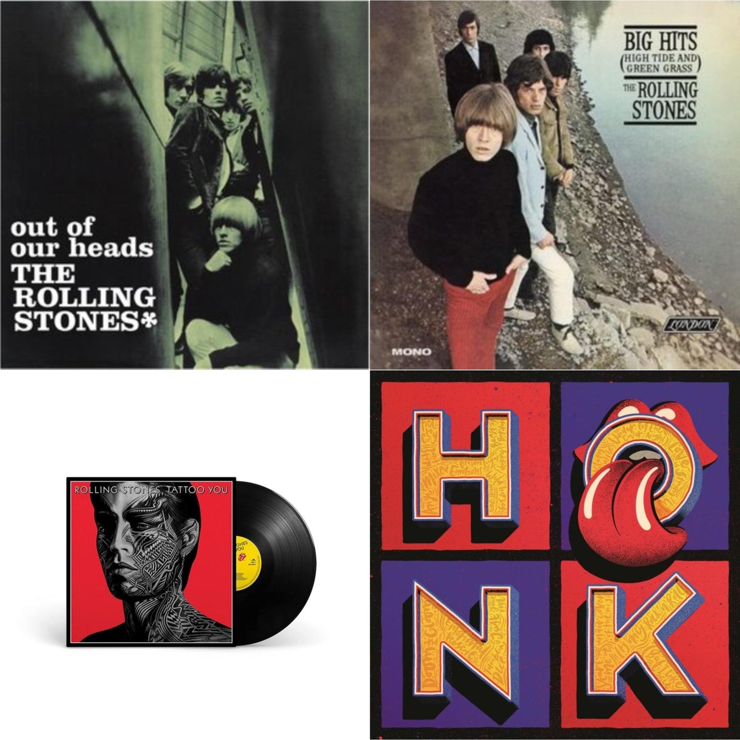 Out Of Our Heads (Uk) & Big Hits (High Tide Green Grass LP Vinyl) & Tattoo You (2021 Remaster) & Honk (Translucent Red Vinyl/2LP)