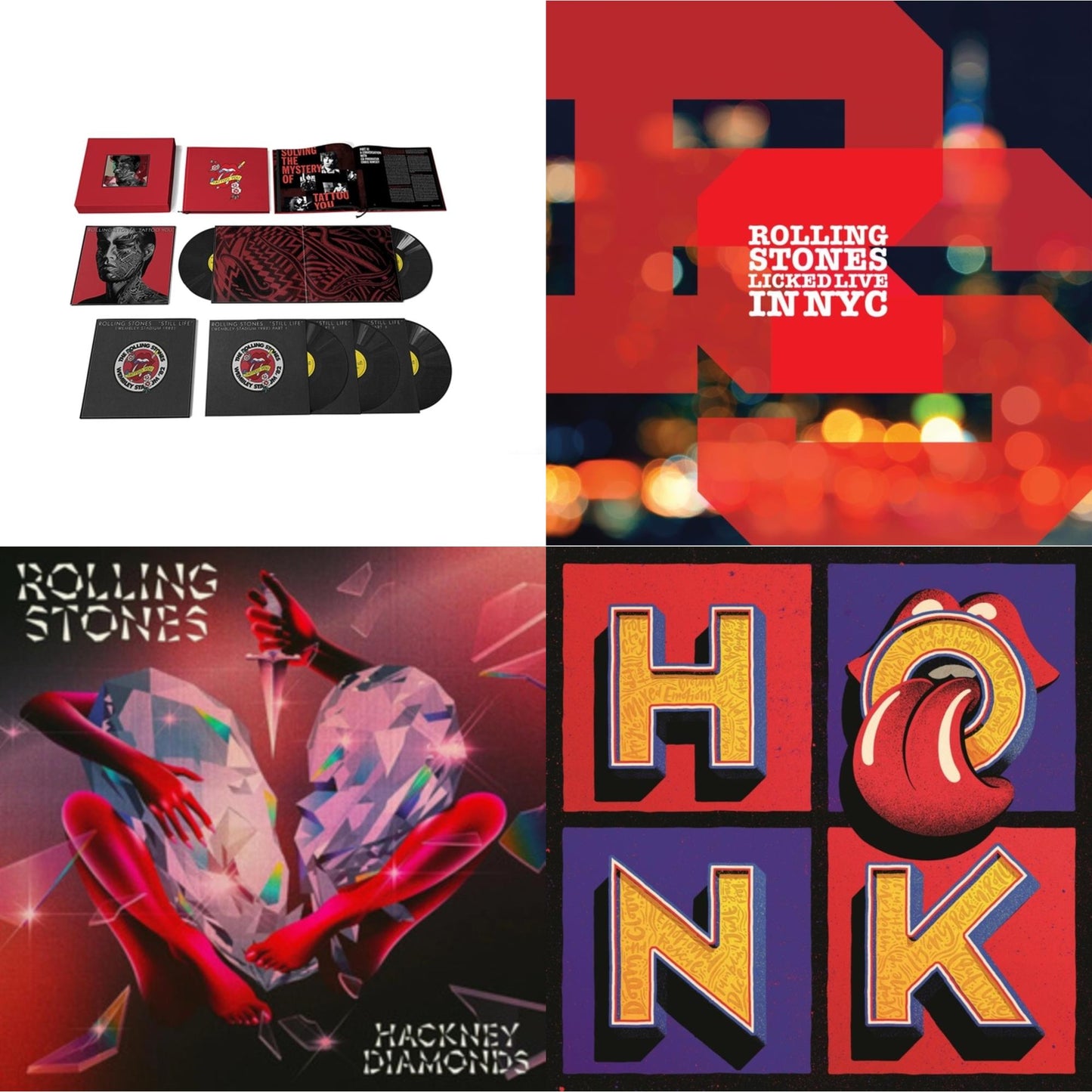 This is a 4 LP Vinyl SKU bundle.
1.This LP Vinyl is brand new.Format: LP VinylMusic Style: Rock & RollThis item's title is: Tattoo You (2021 Remaster/5LP Box Set)Artist: Rolling StonesLabel: INTERSCOPEBarcode: 602438355334Release Date: 10/22/2021
2.This LP Vinyl is brand new.