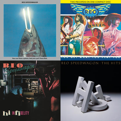 This is a 4 CD SKU bundle.
1.This CD is brand new.Format: CDMusic Style: Arena RockThis item's title is: You Can Tune A Piano But You Can't Tuna FishArtist: Reo SpeedwagonLabel: SONY SPECIAL MARKETINGBarcode: 886977102622Release Date: 5/4/2010
2.This CD is brand new.