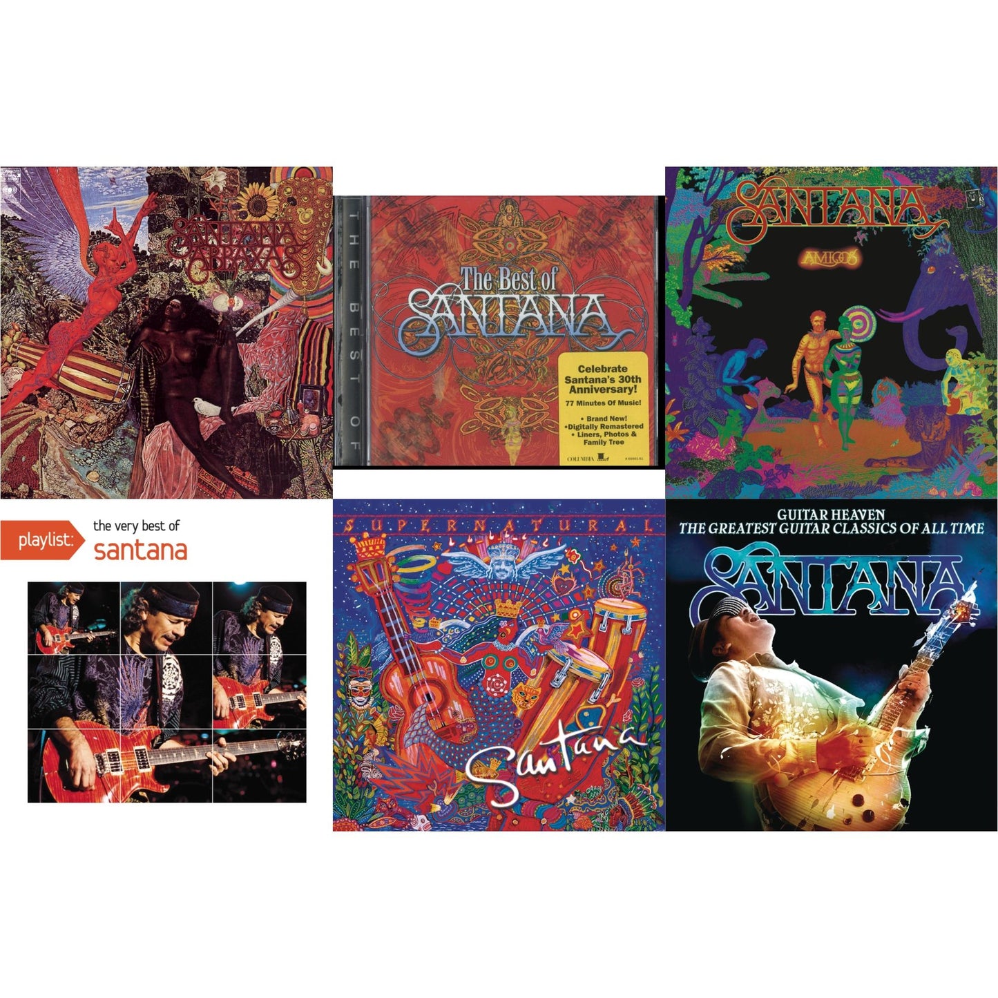 Abraxas & Best Of Santana & Amigos & Playlist: Very Best Of Santana & Supernatural & Guitar Heaven: Greatest Guitar Classics Of All Time
