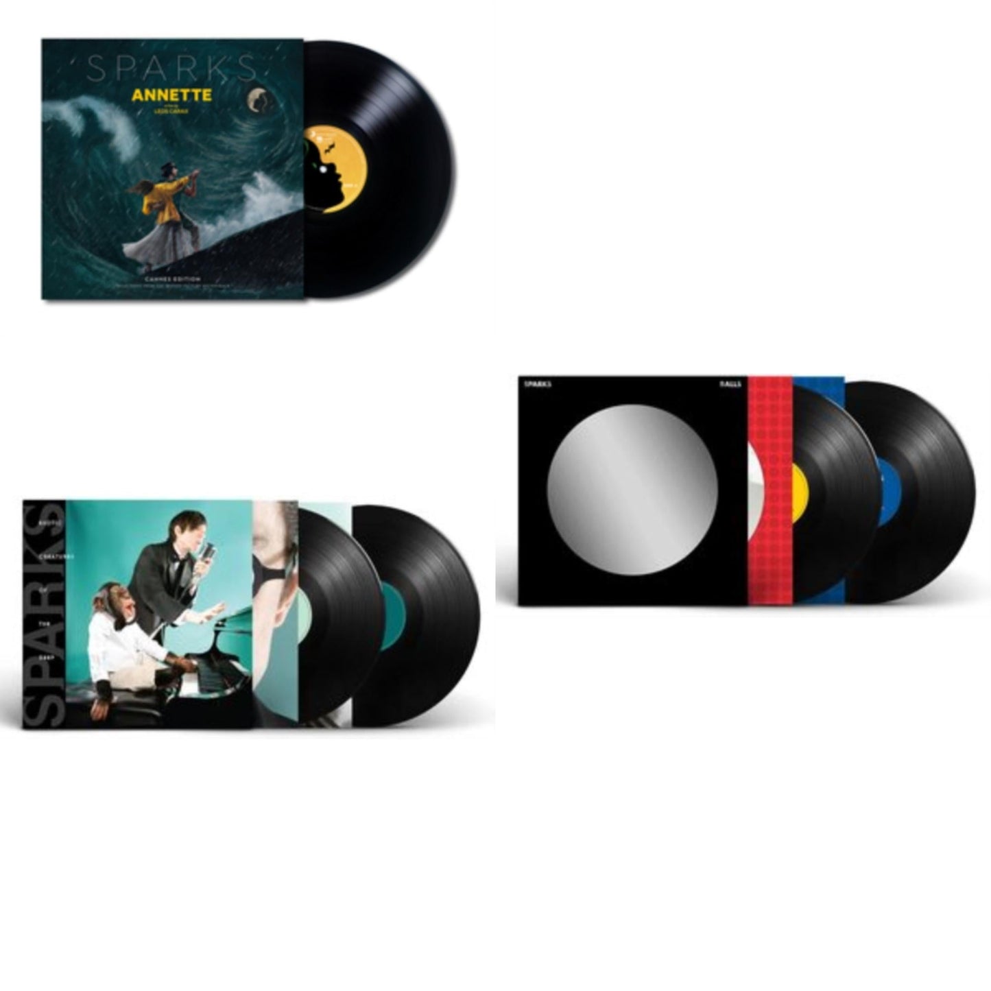 This is a 3 LP Vinyl SKU bundle.
1.This LP Vinyl is brand new.Format: LP VinylMusic Style: SoundtrackThis item's title is: AnnetteArtist: SparksLabel: SONY MUSIC CLASSICALBarcode: 194398819112Release Date: 7/16/2021
2.This LP Vinyl is brand new.