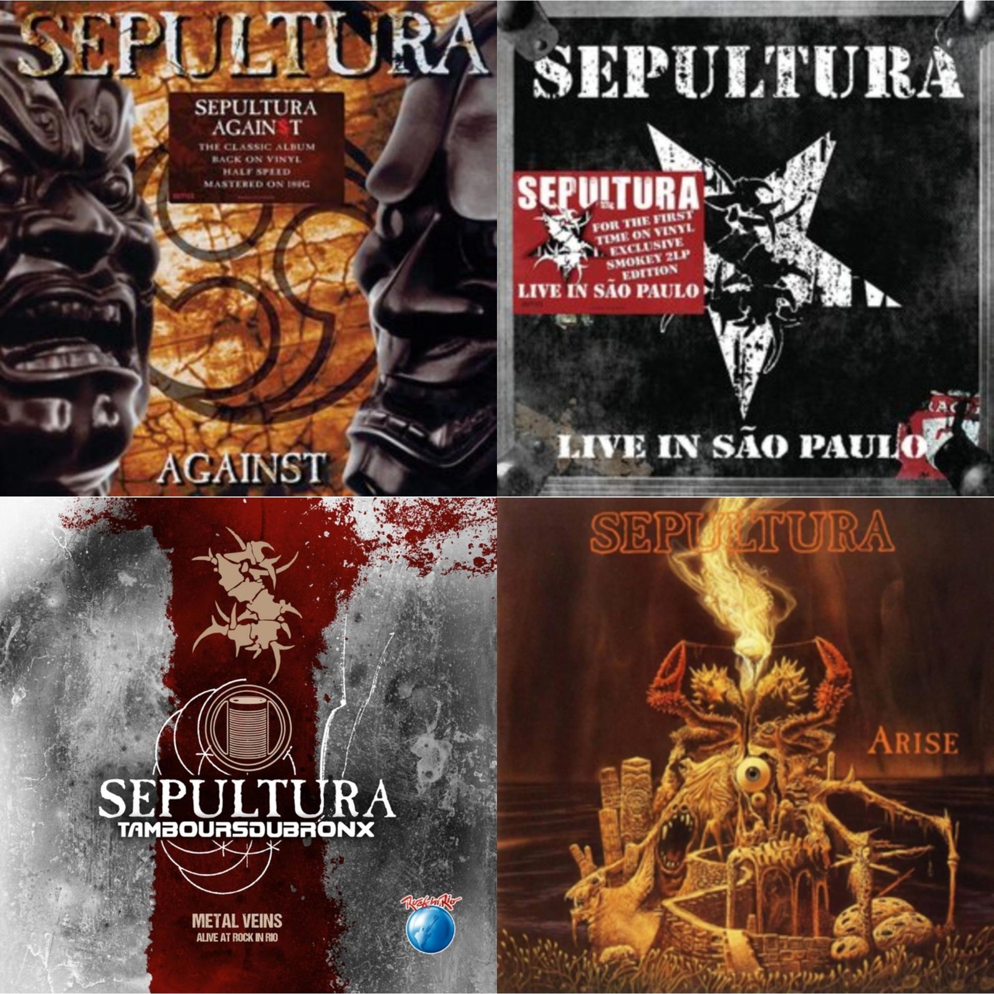 This is a 4 LP Vinyl SKU bundle.
1.This LP Vinyl is brand new.Format: LP VinylMusic Style: ThrashThis item's title is: AgainstArtist: SepulturaLabel: BMG RIGHTS MANAGEMENT (UK) LTDBarcode: 4050538670851Release Date: 10/28/2022
2.This LP Vinyl is brand new.