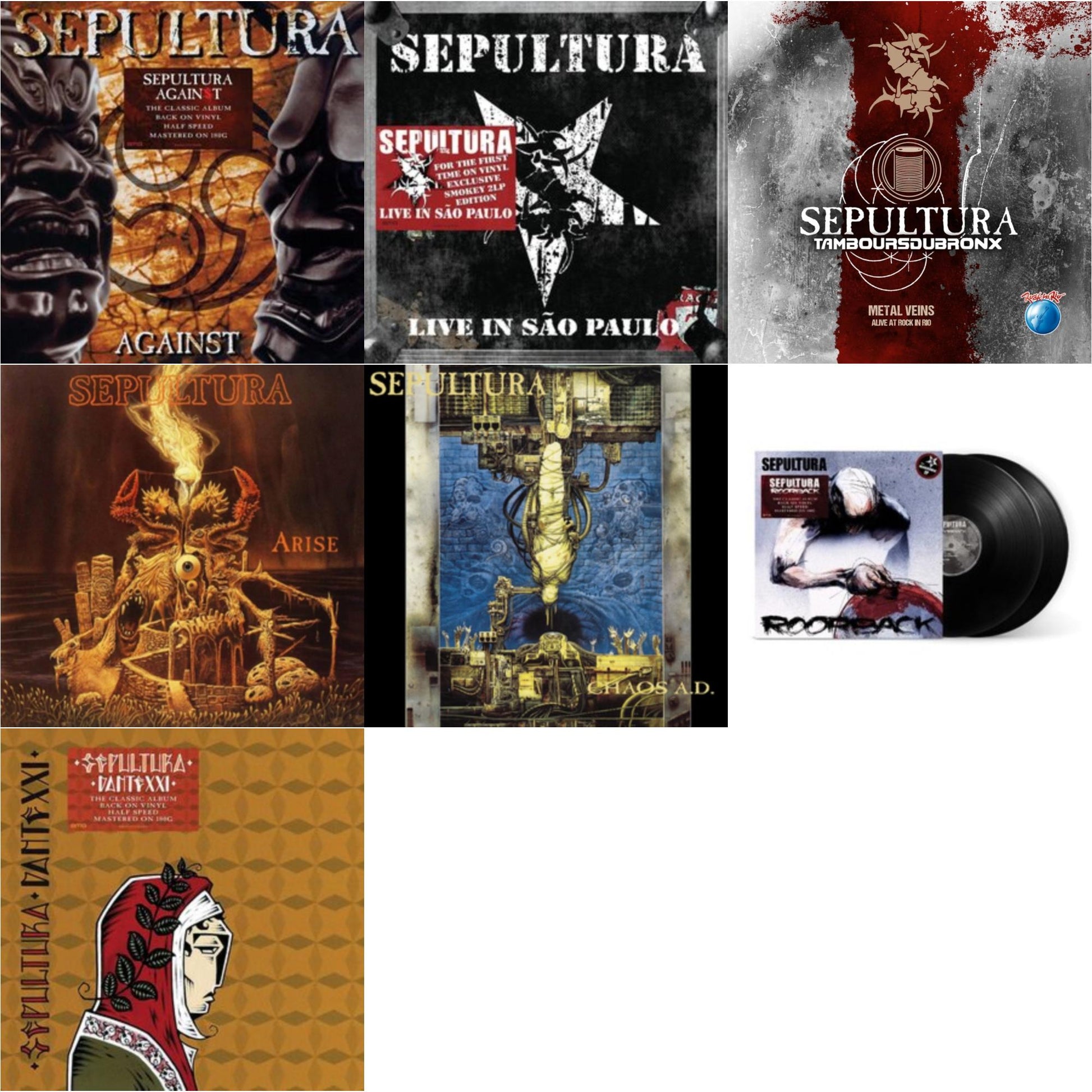 This is a 7 LP Vinyl SKU bundle.
1.This LP Vinyl is brand new.Format: LP VinylMusic Style: ThrashThis item's title is: AgainstArtist: SepulturaLabel: BMG RIGHTS MANAGEMENT (UK) LTDBarcode: 4050538670851Release Date: 10/28/2022
2.This LP Vinyl is brand new.