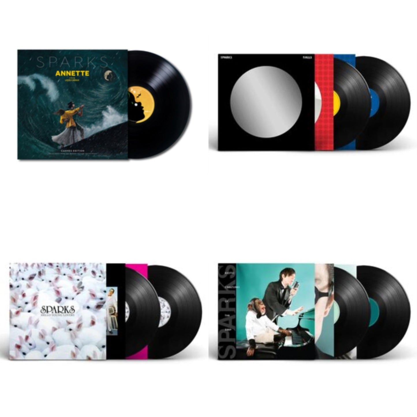 This is a 4 LP Vinyl SKU bundle.
1.This LP Vinyl is brand new.Format: LP VinylMusic Style: SoundtrackThis item's title is: AnnetteArtist: SparksLabel: SONY MUSIC CLASSICALBarcode: 194398819112Release Date: 7/16/2021
2.This LP Vinyl is brand new.