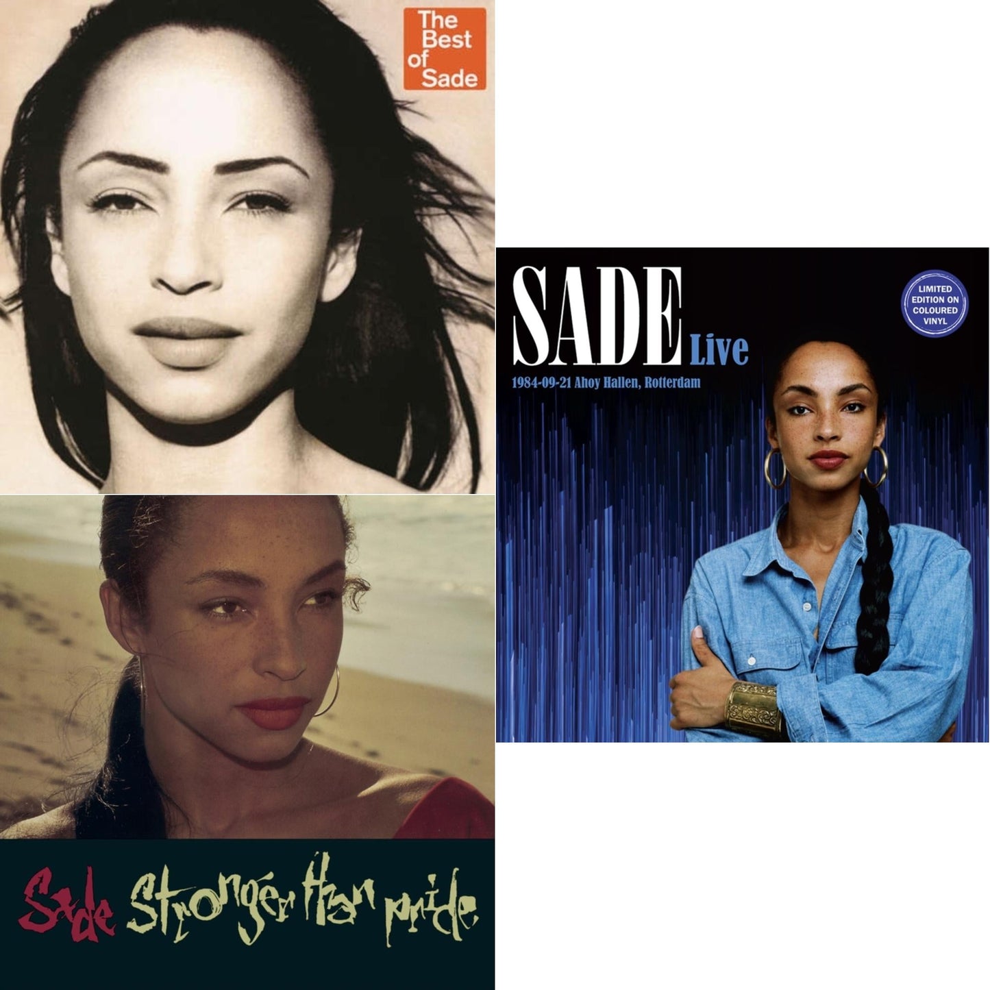 This is a 3 LP Vinyl SKU bundle.
1.This LP Vinyl is brand new.Format: LP VinylMusic Style: Smooth JazzThis item's title is: Best Of Sade (2LP/180G/Gatefold)Artist: SadeLabel: LEGACY/ EPICBarcode: 888751805910Release Date: 3/11/2016
2.This LP Vinyl is brand new.