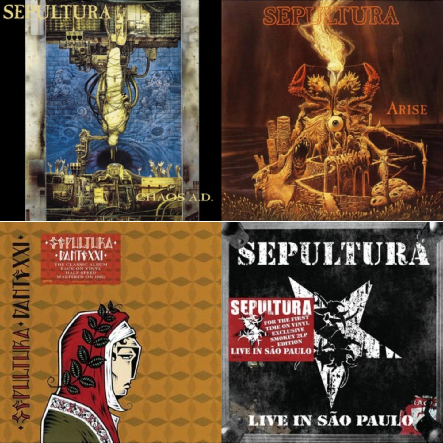 Chaos A.D. (Expanded Edition/2LP) & Dante Xxi & Live In Sao Paulo (2LP) & Arise (Expanded Edition)