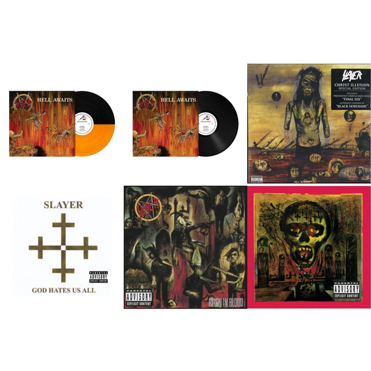 Hell Awaits (Transparent Orange & Black Split LP Vinyl) & Hell Awaits (180G) & Christ Illusion & God Hates Us All & Reign In Blood & Seasons In Abyss