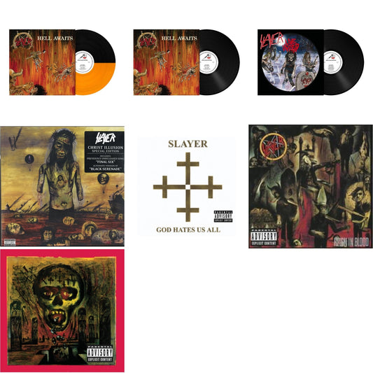 Hell Awaits (Transparent Orange & Black Split LP Vinyl) & Hell Awaits (180G) & Live Undead (180G) & Christ Illusion & God Hates Us All & Reign In Blood & Seasons In Abyss
