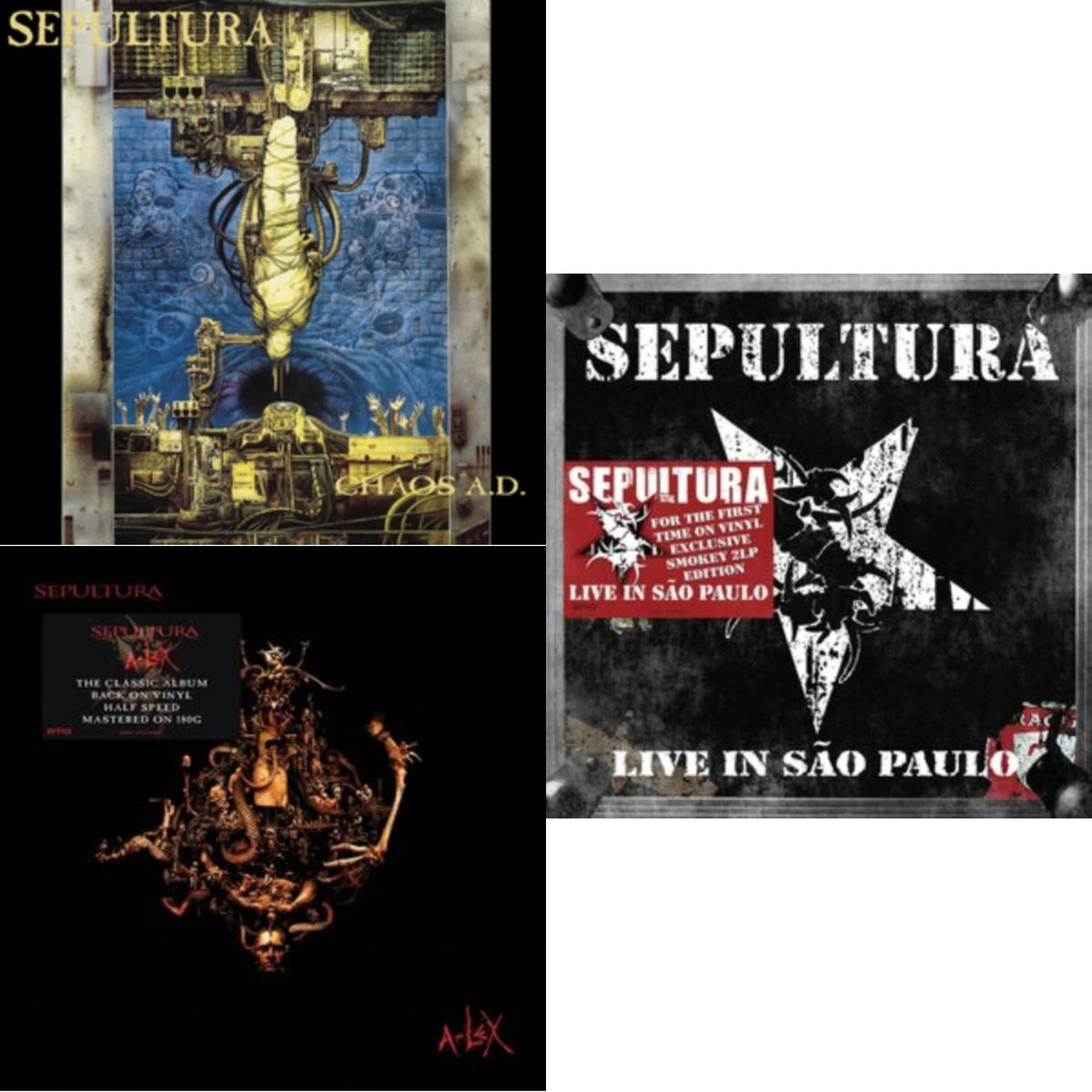 Chaos A.D. (Expanded Edition/2LP) & A-Lex (2LP) & Live In Sao Paulo (2LP)