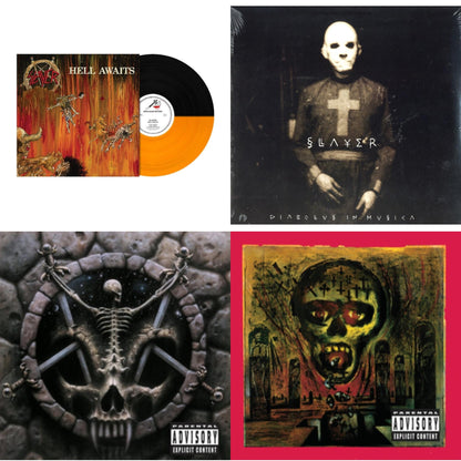 This is a 4 LP Vinyl SKU bundle.
1.This LP Vinyl is brand new.Format: LP VinylMusic Style: ThrashThis item's title is: Hell Awaits (Transparent Orange & Black Split LP Vinyl)Artist: SlayerLabel: Metal Blade RecordsBarcode: 039841578614Release Date: 10/22/2021
2.