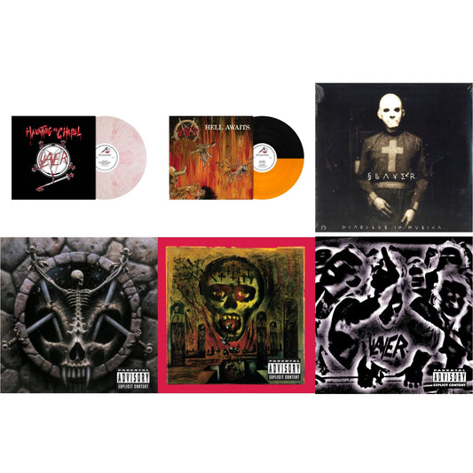 This is a 6 LP Vinyl SKU bundle.
1.This LP Vinyl is brand new.Format: LP VinylMusic Style: ThrashThis item's title is: Haunting The Chapel (Red & White Marbled LP Vinyl)Artist: SlayerLabel: METAL BLADE RECORDSBarcode: 039841578461Release Date: 10/22/2021
2.This LP Vinyl is brand new.